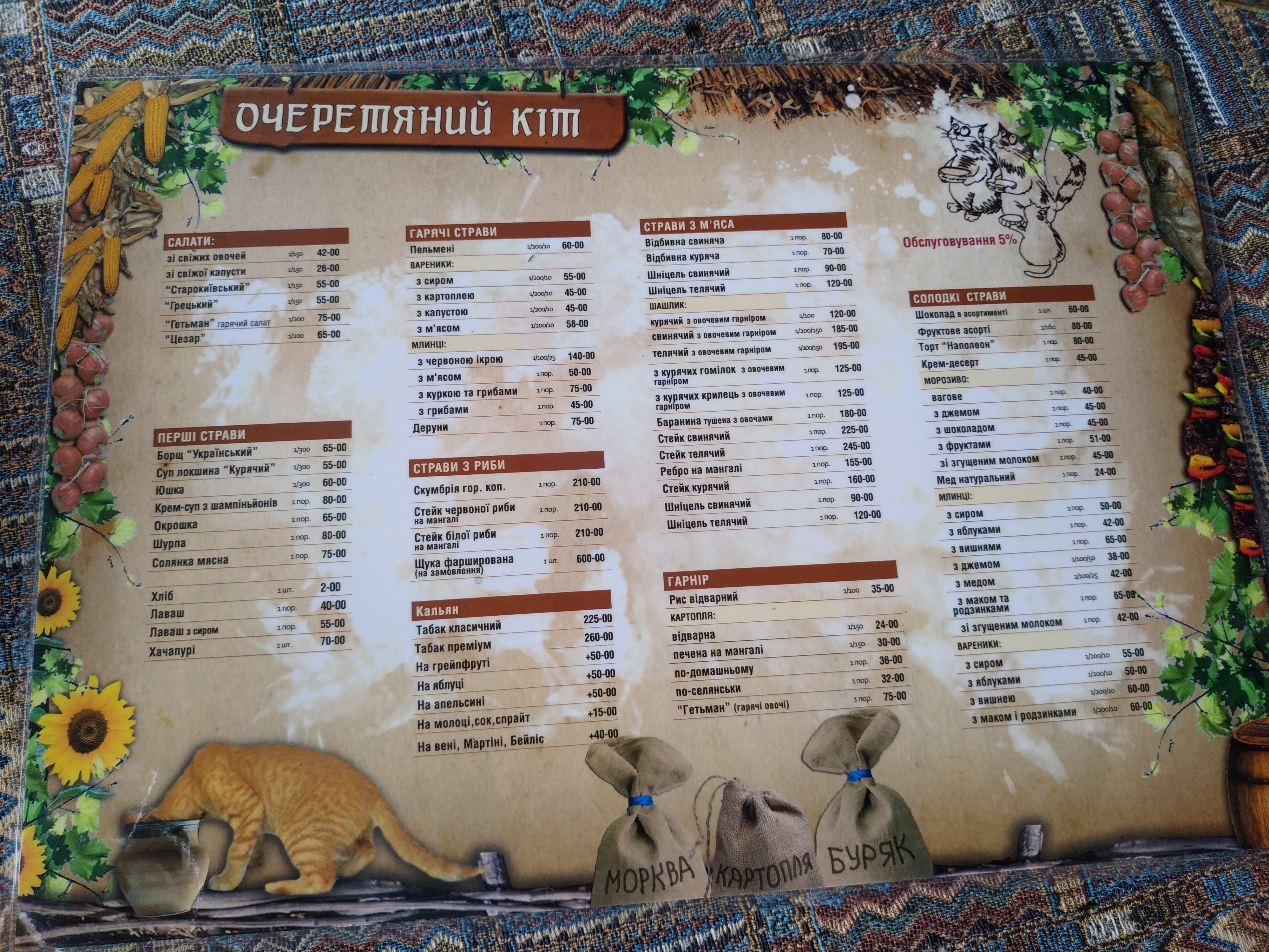 Ocheretiany Kit menu 10