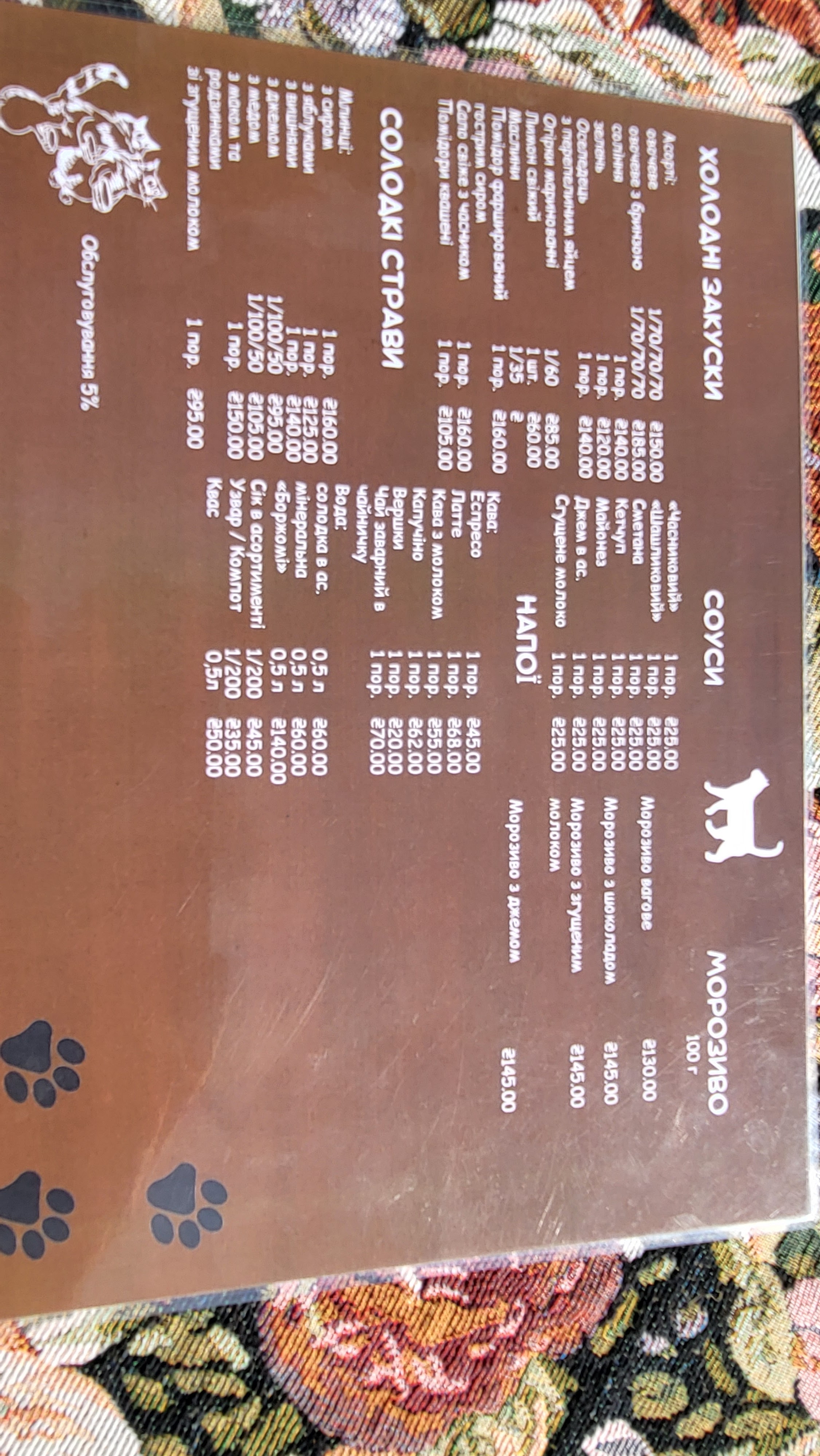 Ocheretiany Kit menu 11
