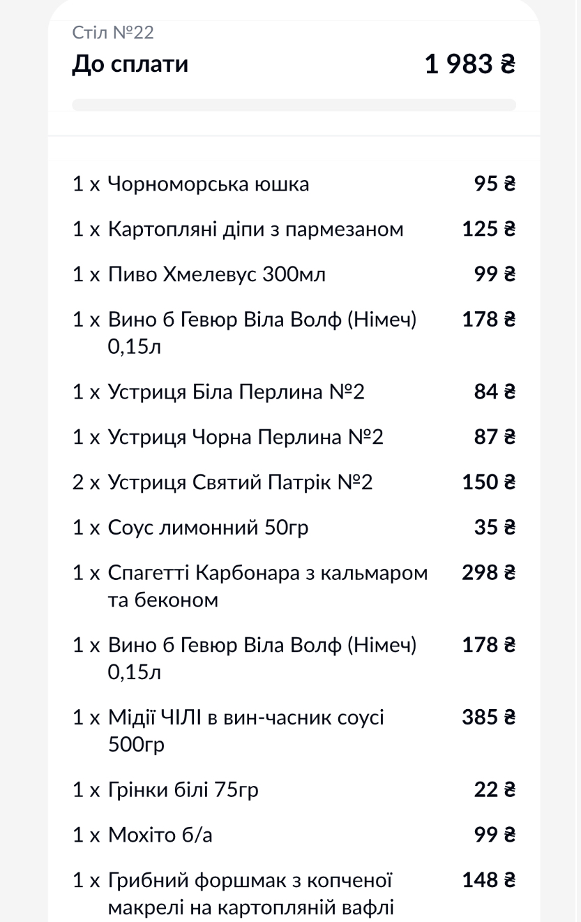 Чорноморка на Русанівці menu 3