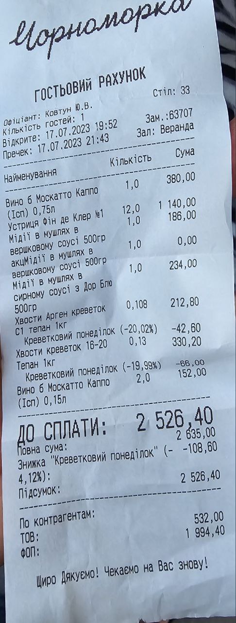 Чорноморка на Русанівці menu 10