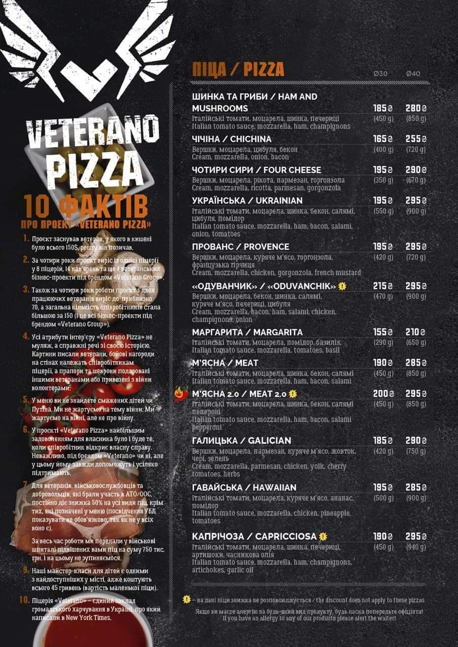 Veterano Pizza menu 5