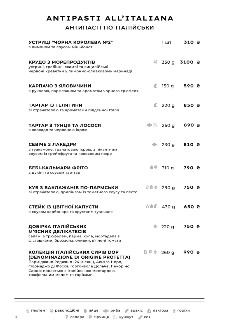 SARTO menu 4