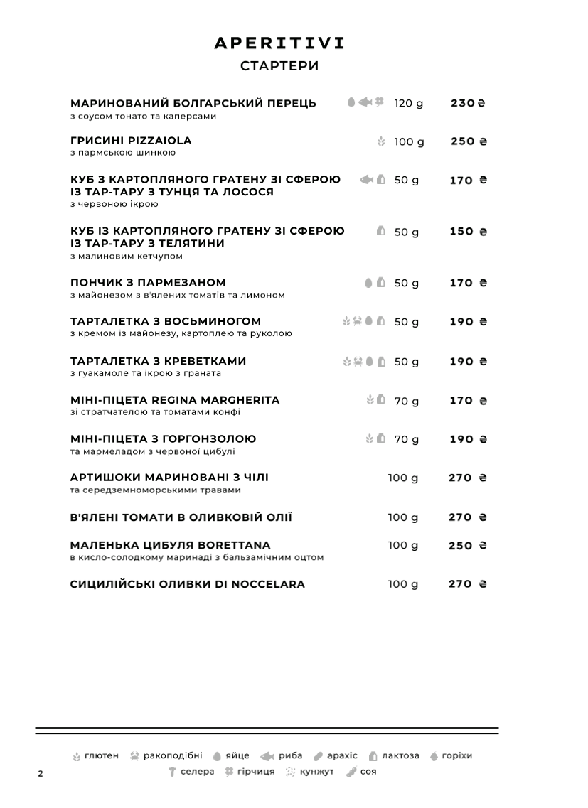 SARTO menu 9