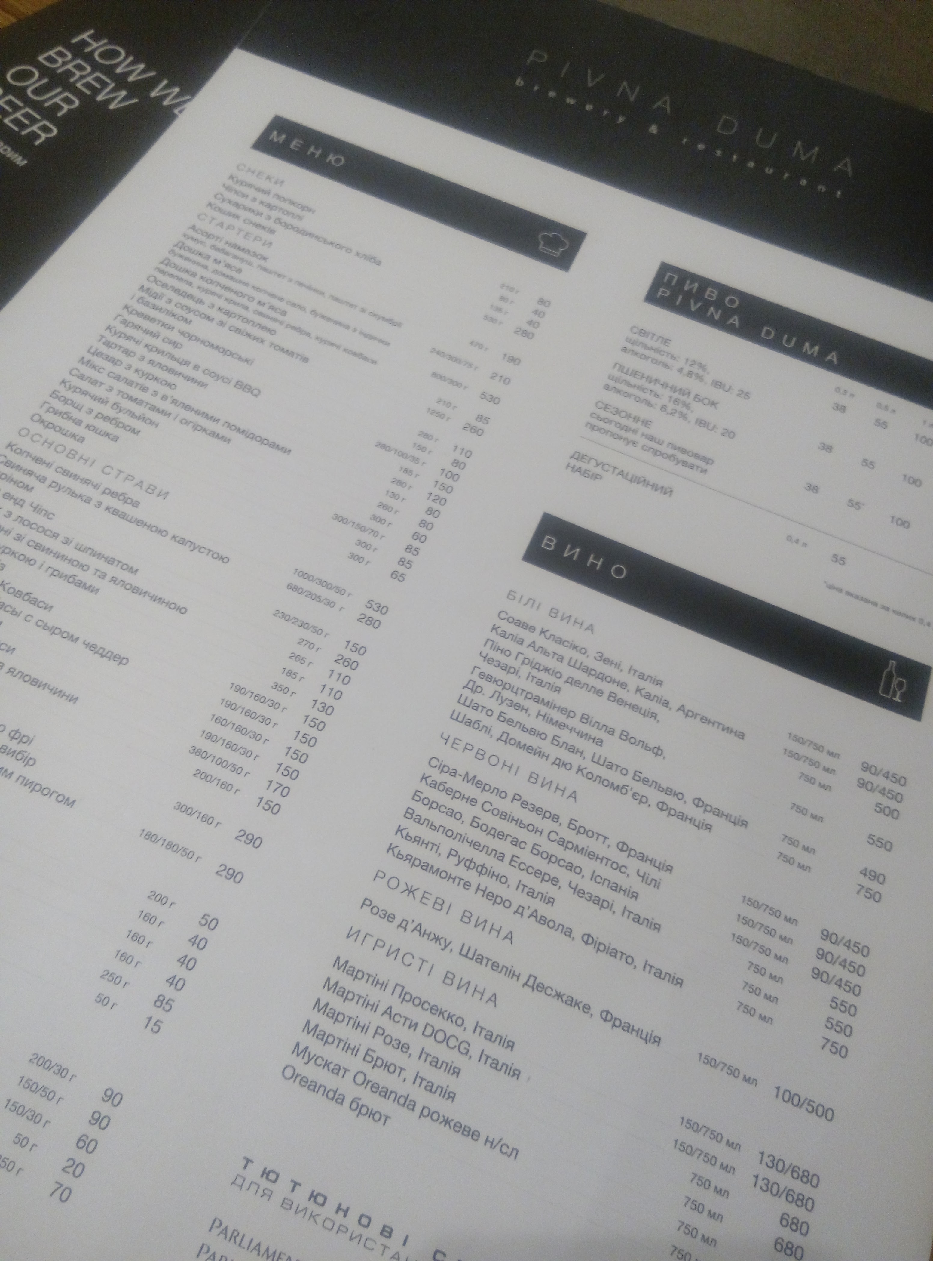 Pivna Duma menu 11