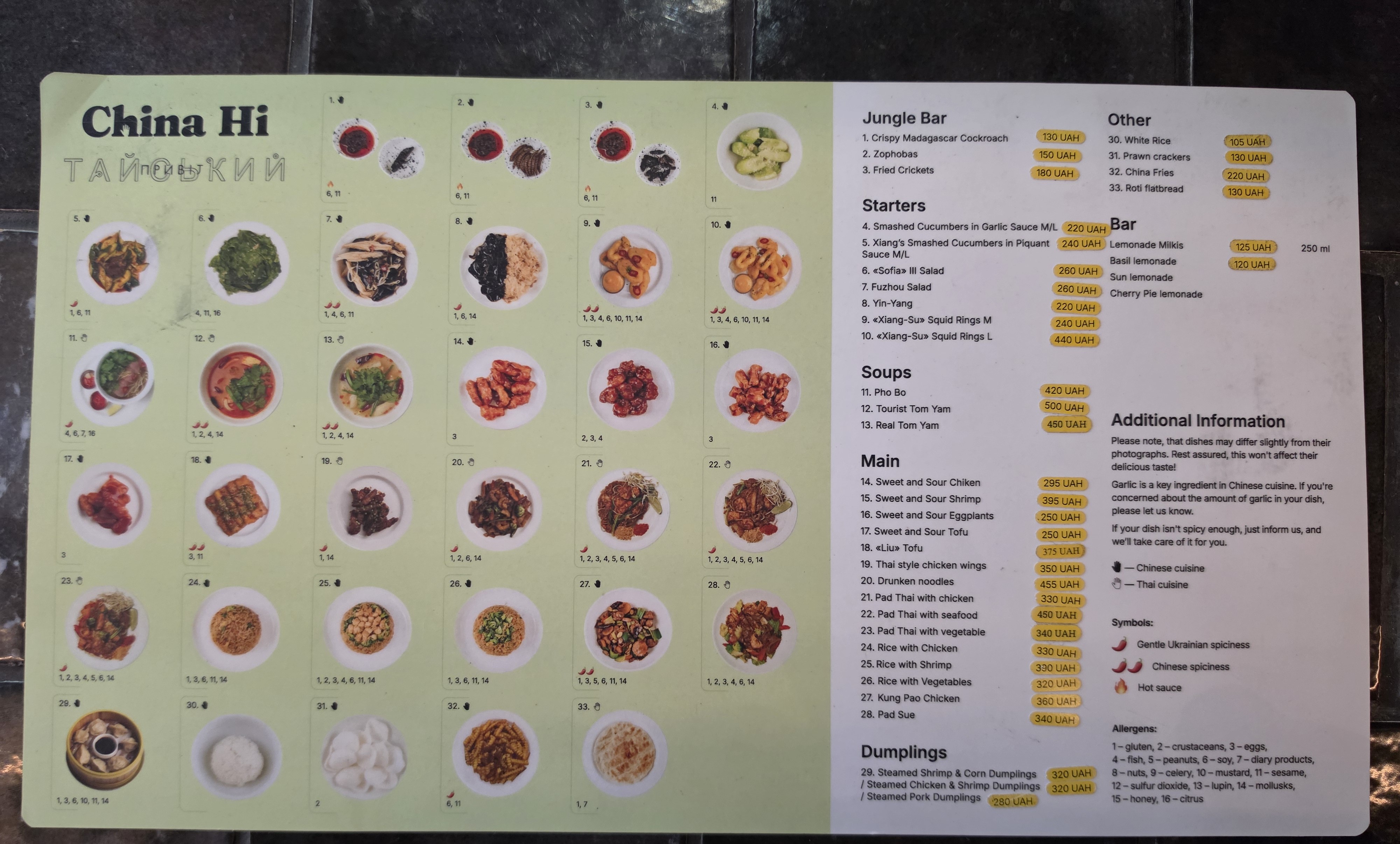 V'yetnamsʹkyy Pryvit menu 1