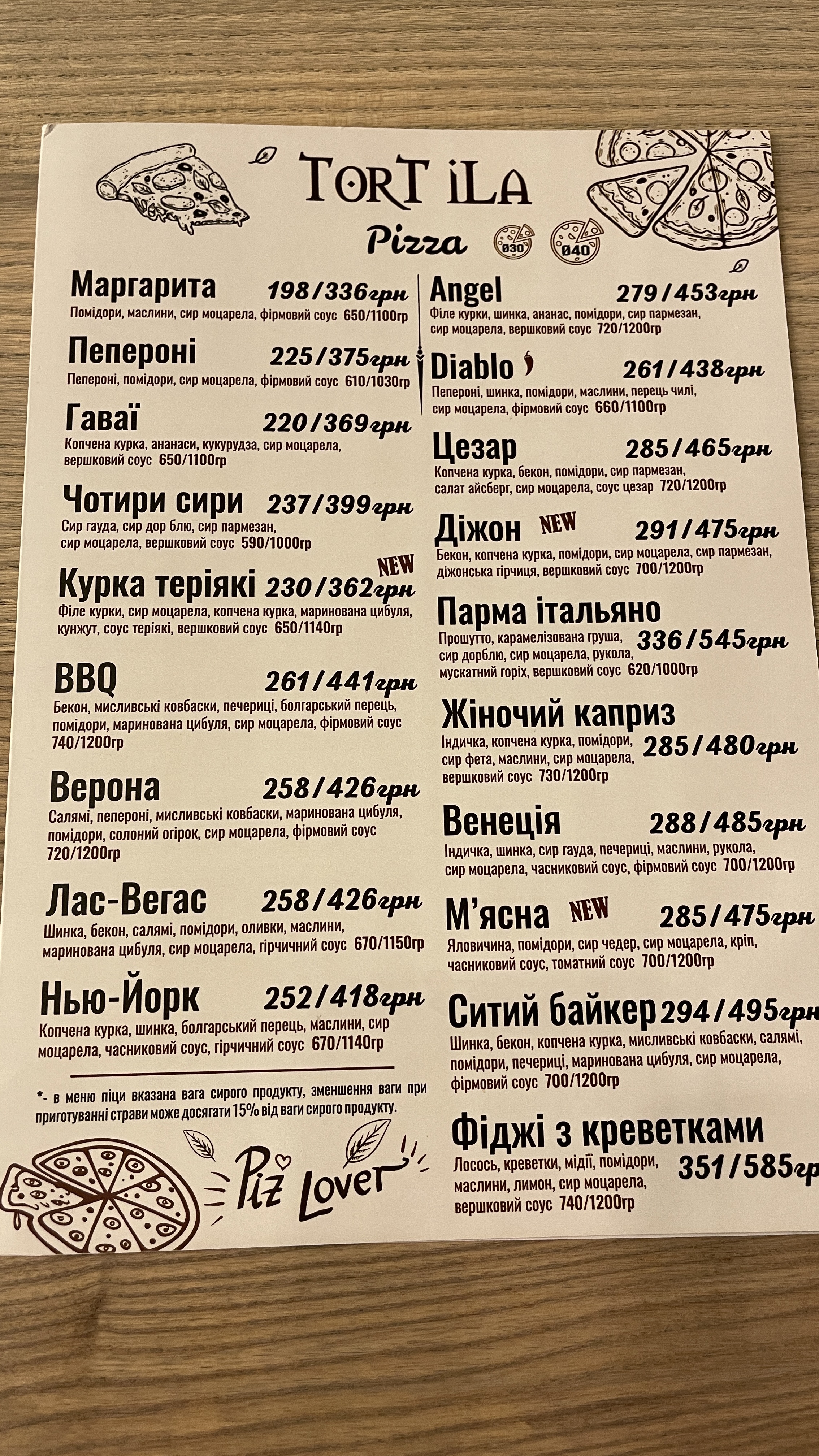 TorTiLa Cafe menu 4