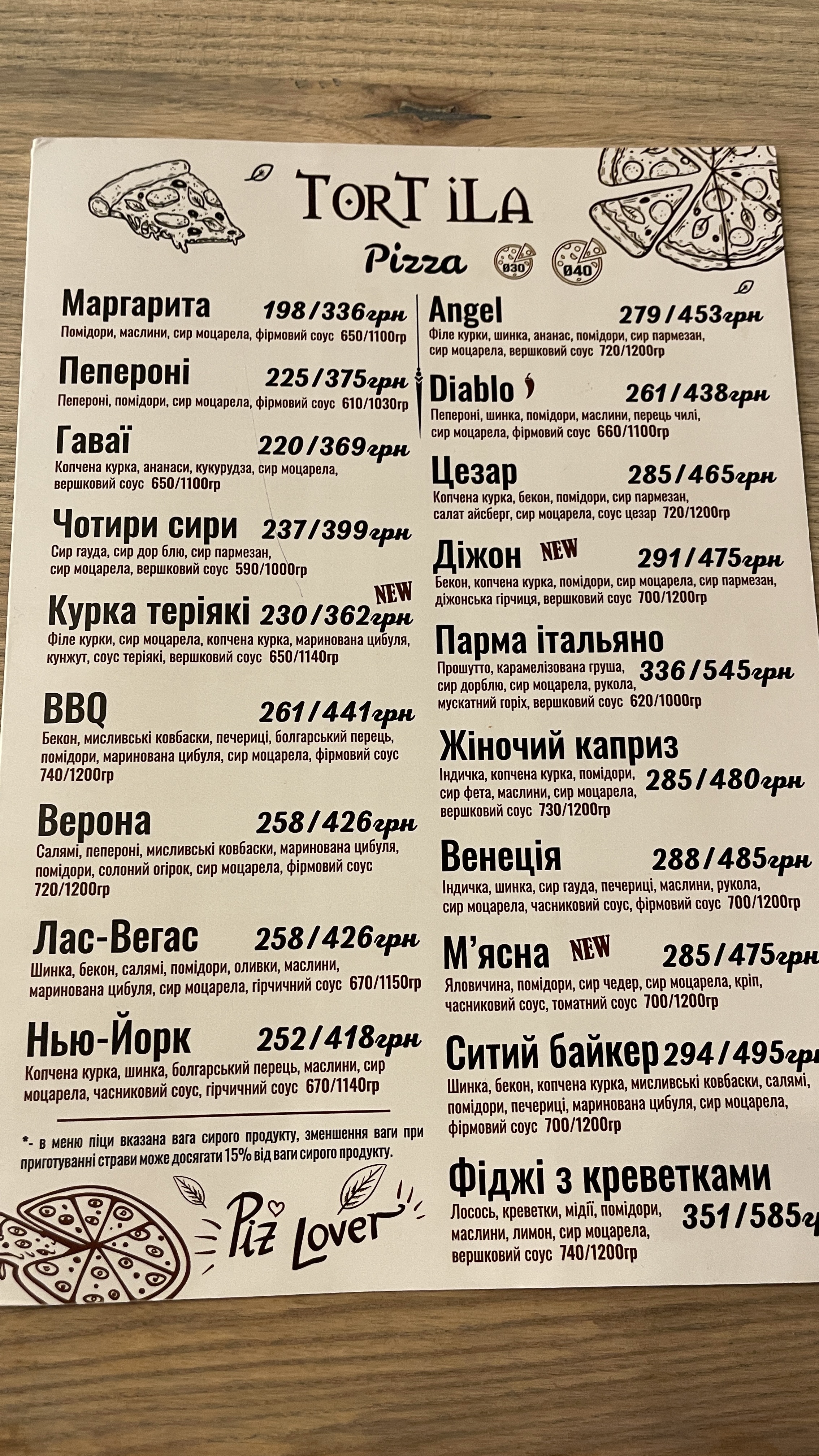 TorTiLa Cafe menu 7