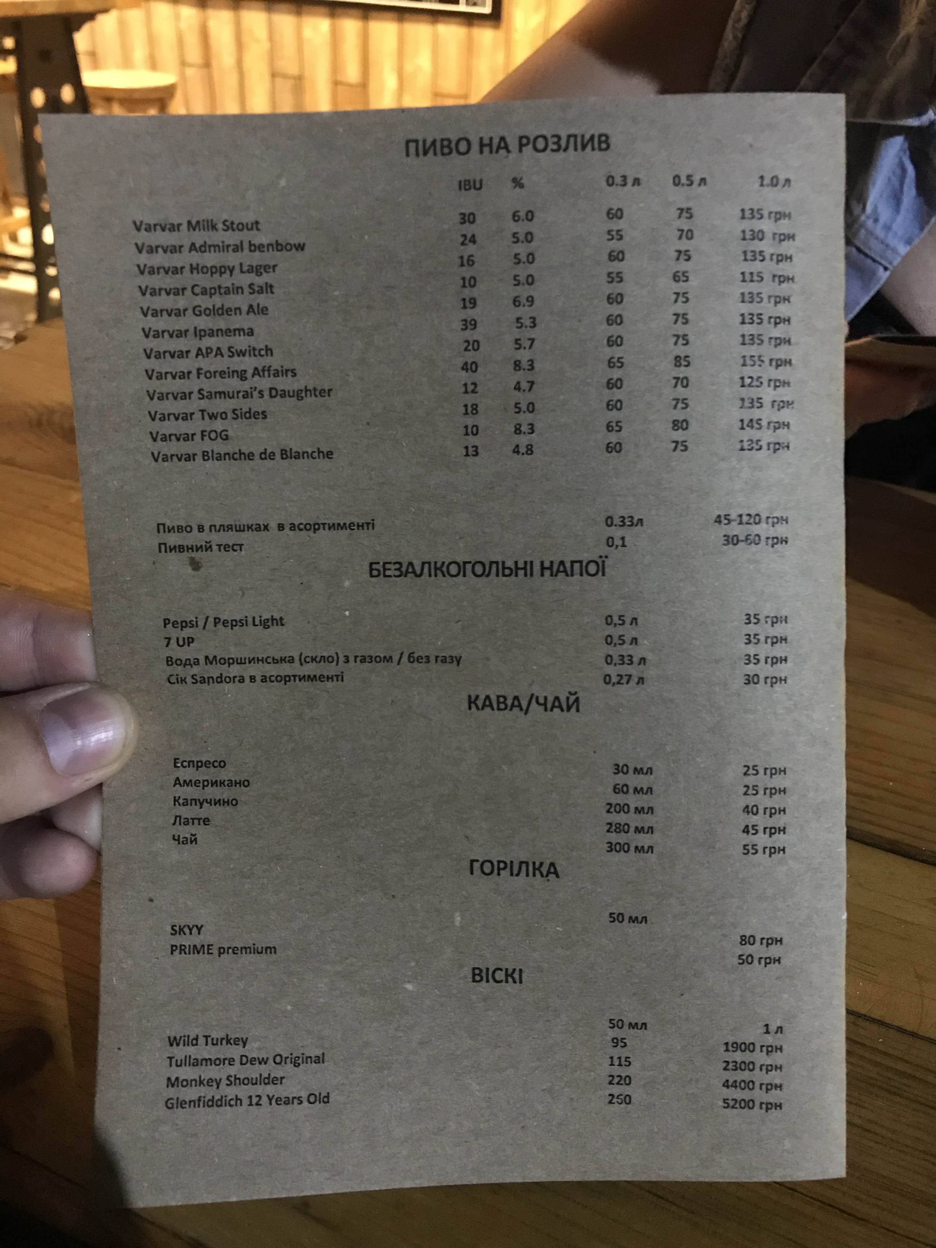 Lisopylka Bar menu 10