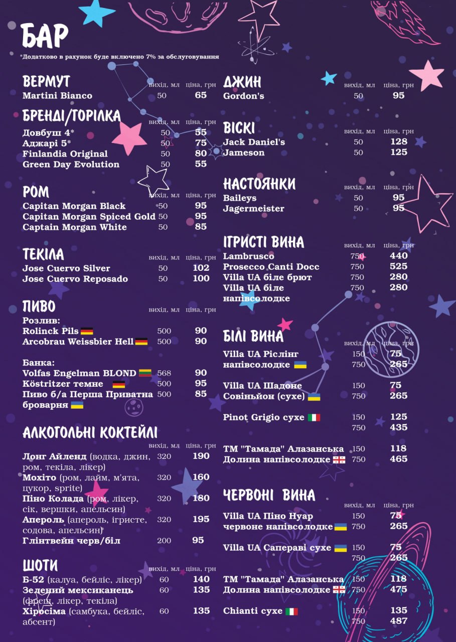 Сімейний ресторан "Galaxy Bar" menu 6