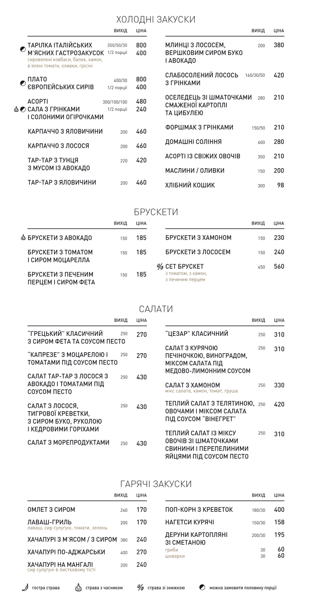 Priorka Restoran menu 3