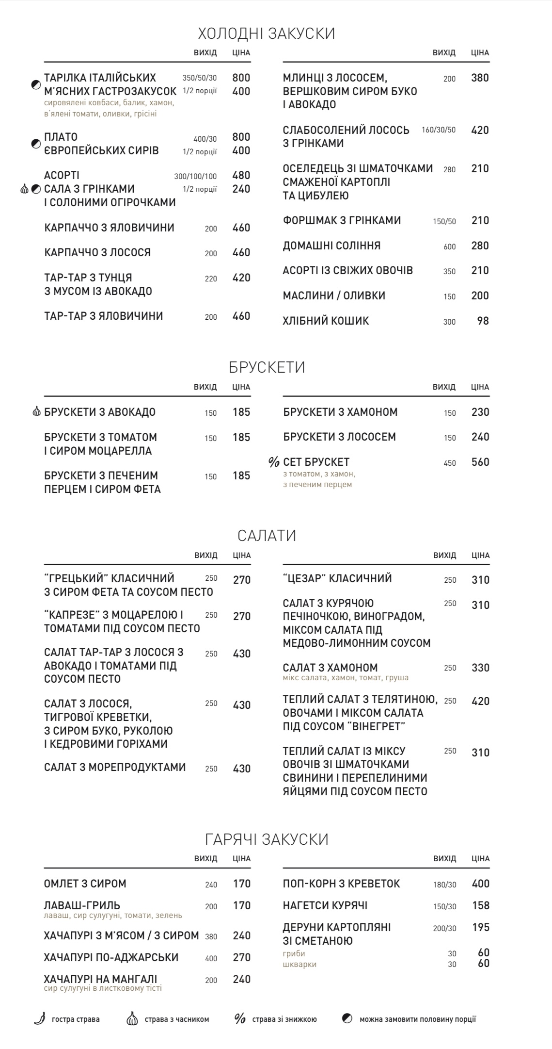 Priorka Restoran menu 4