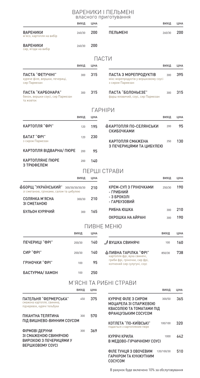 Priorka Restoran menu 7
