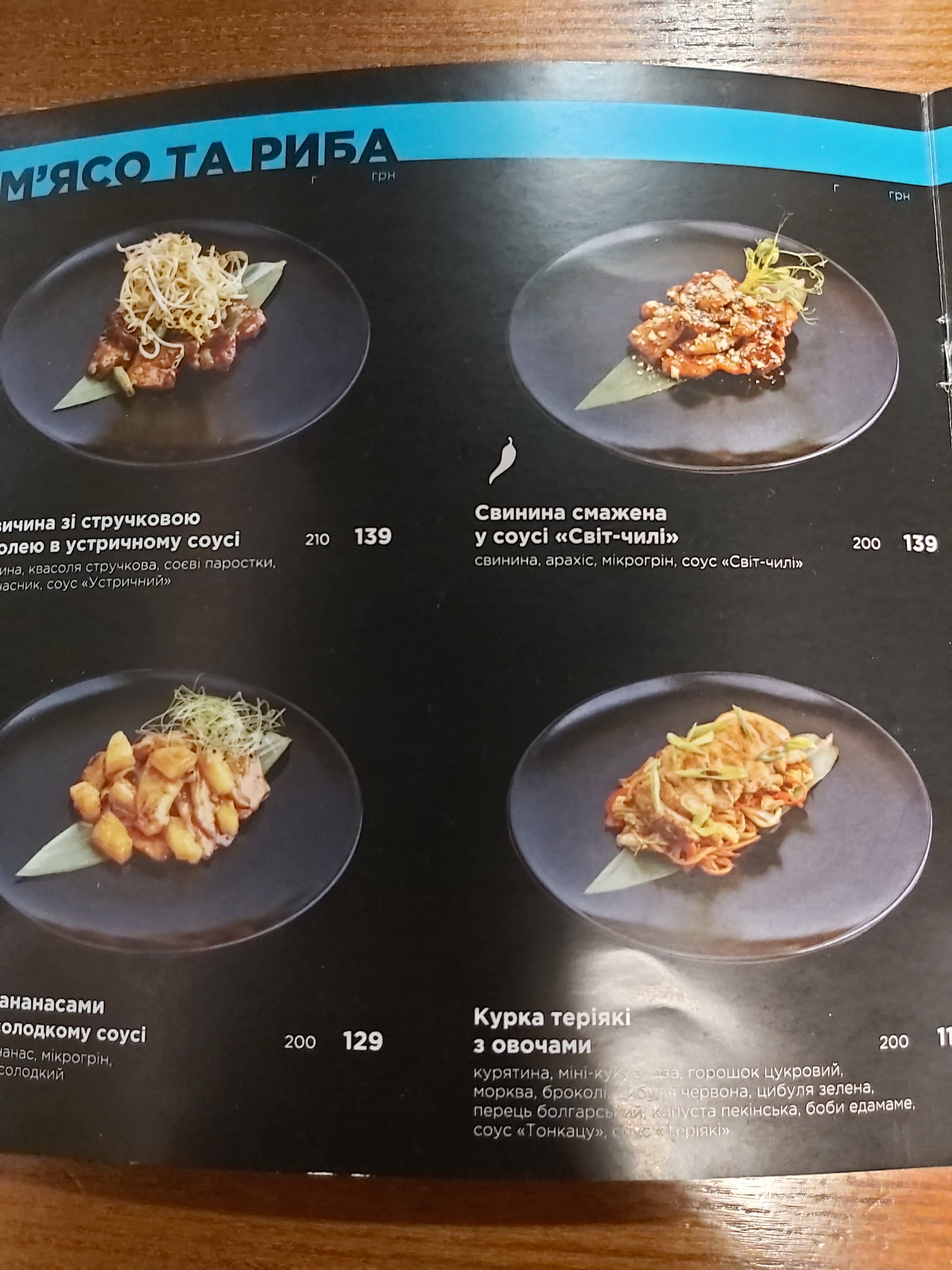 Meiwei menu 8
