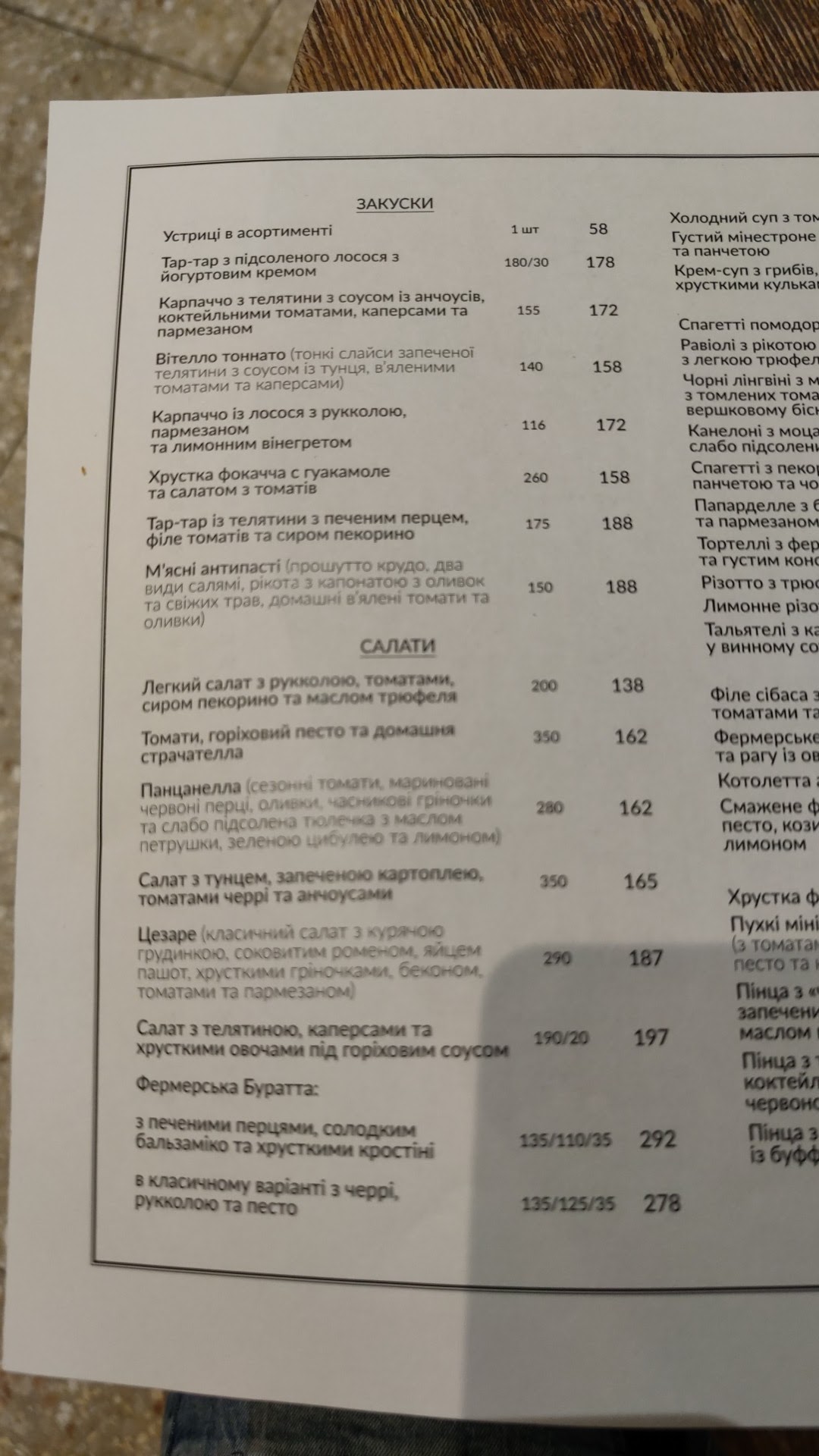 Ristorante 8/8 menu 7