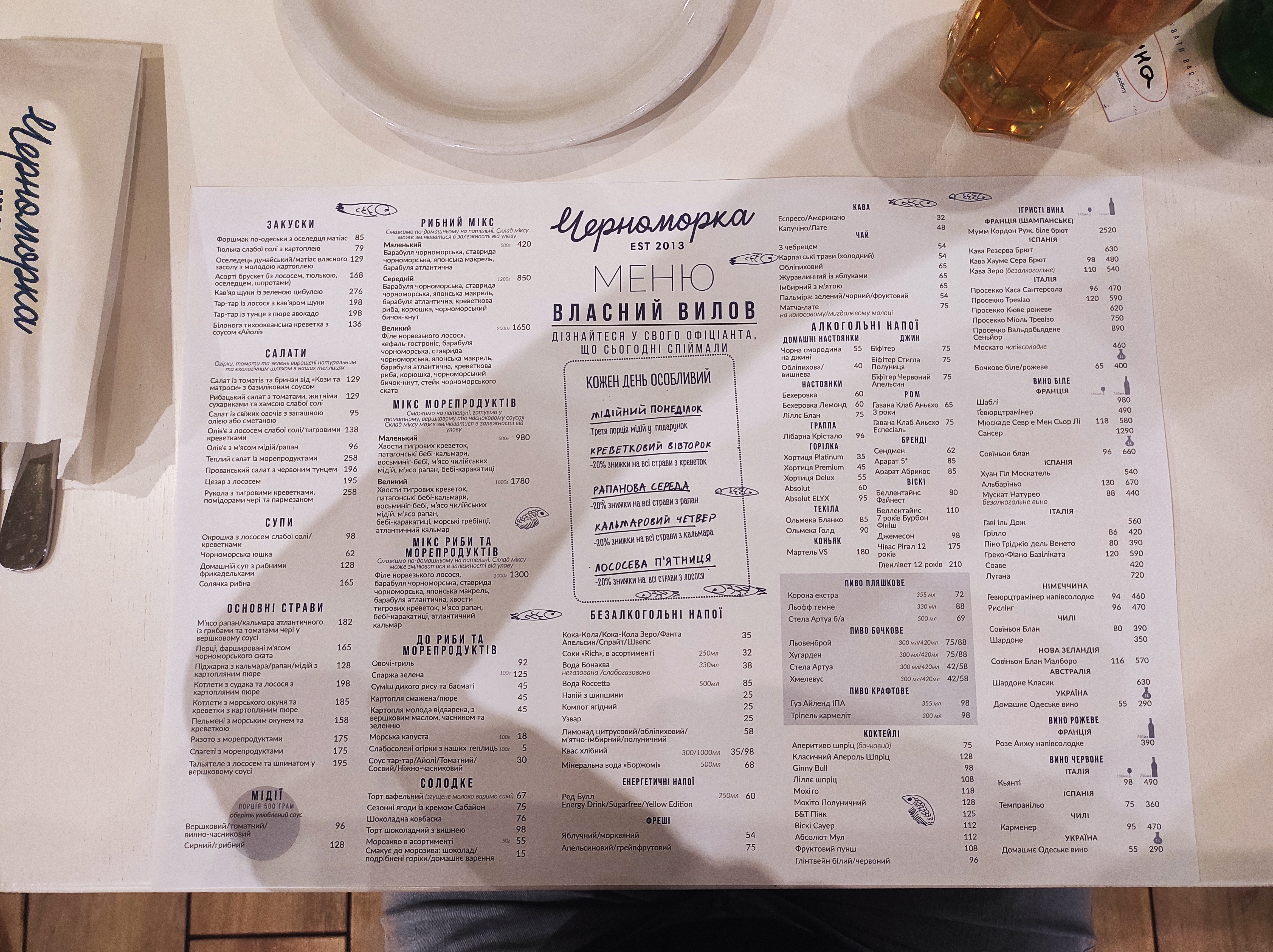 Черноморка menu 5