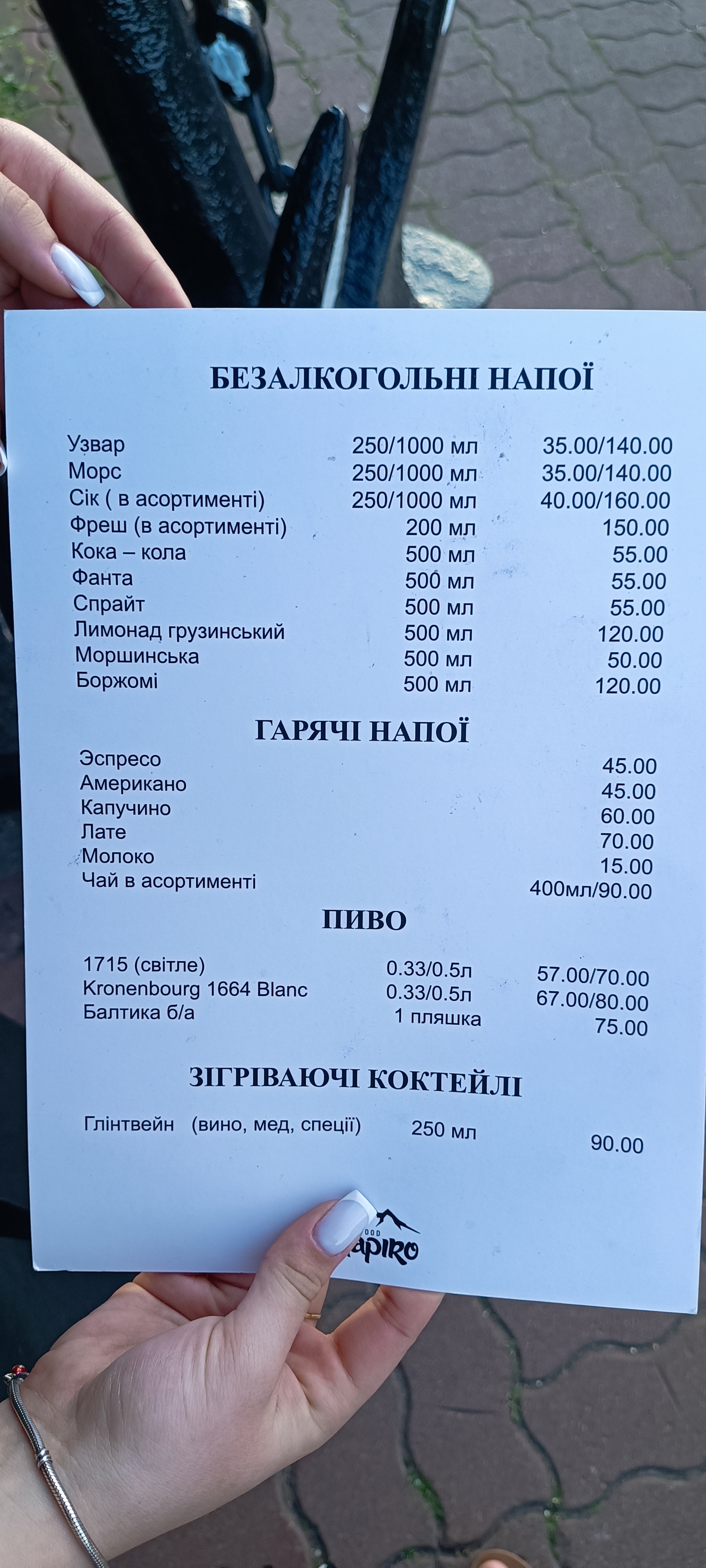 Sanapiro menu 9