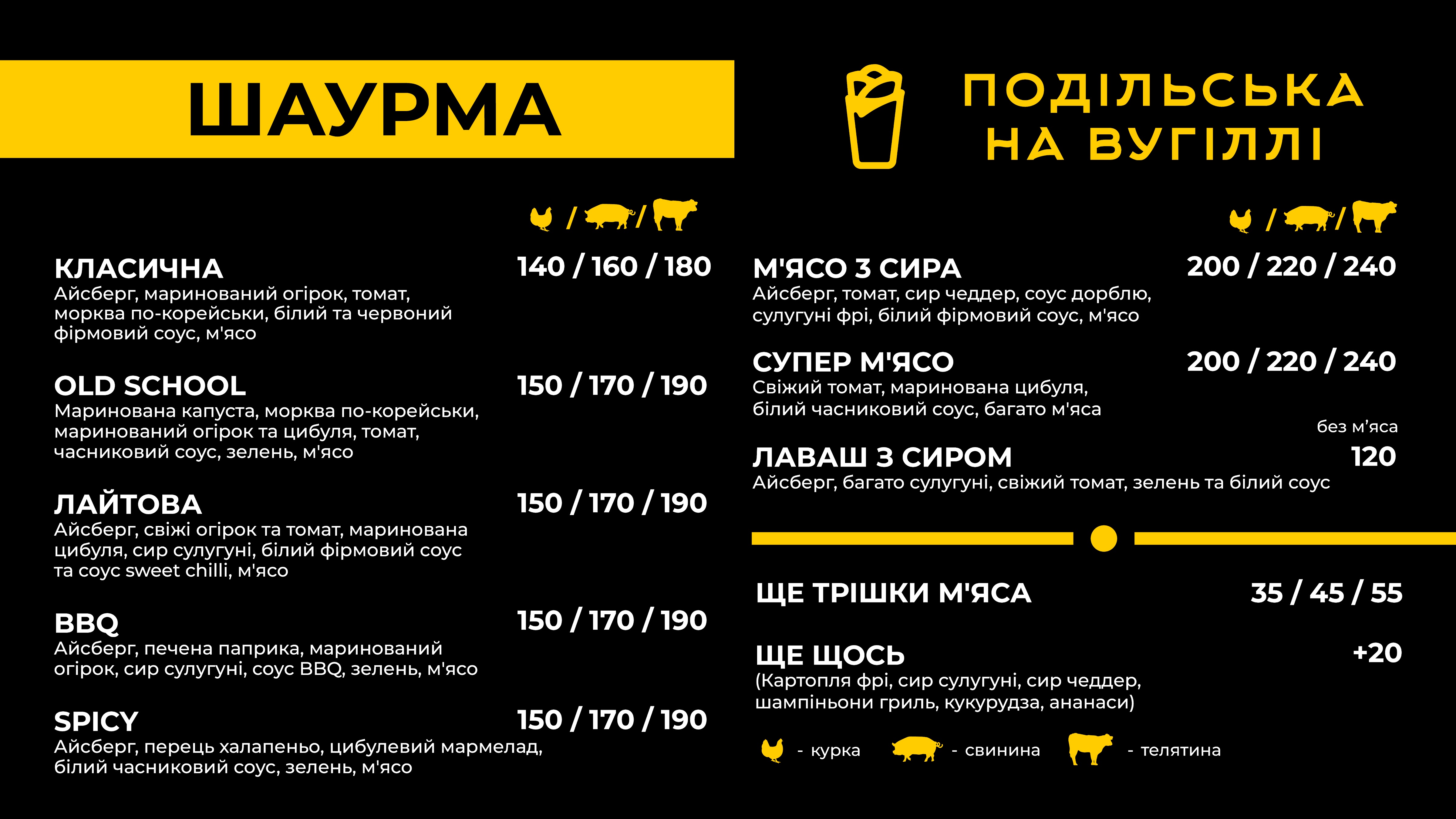 Подільська на вугіллі menu 2