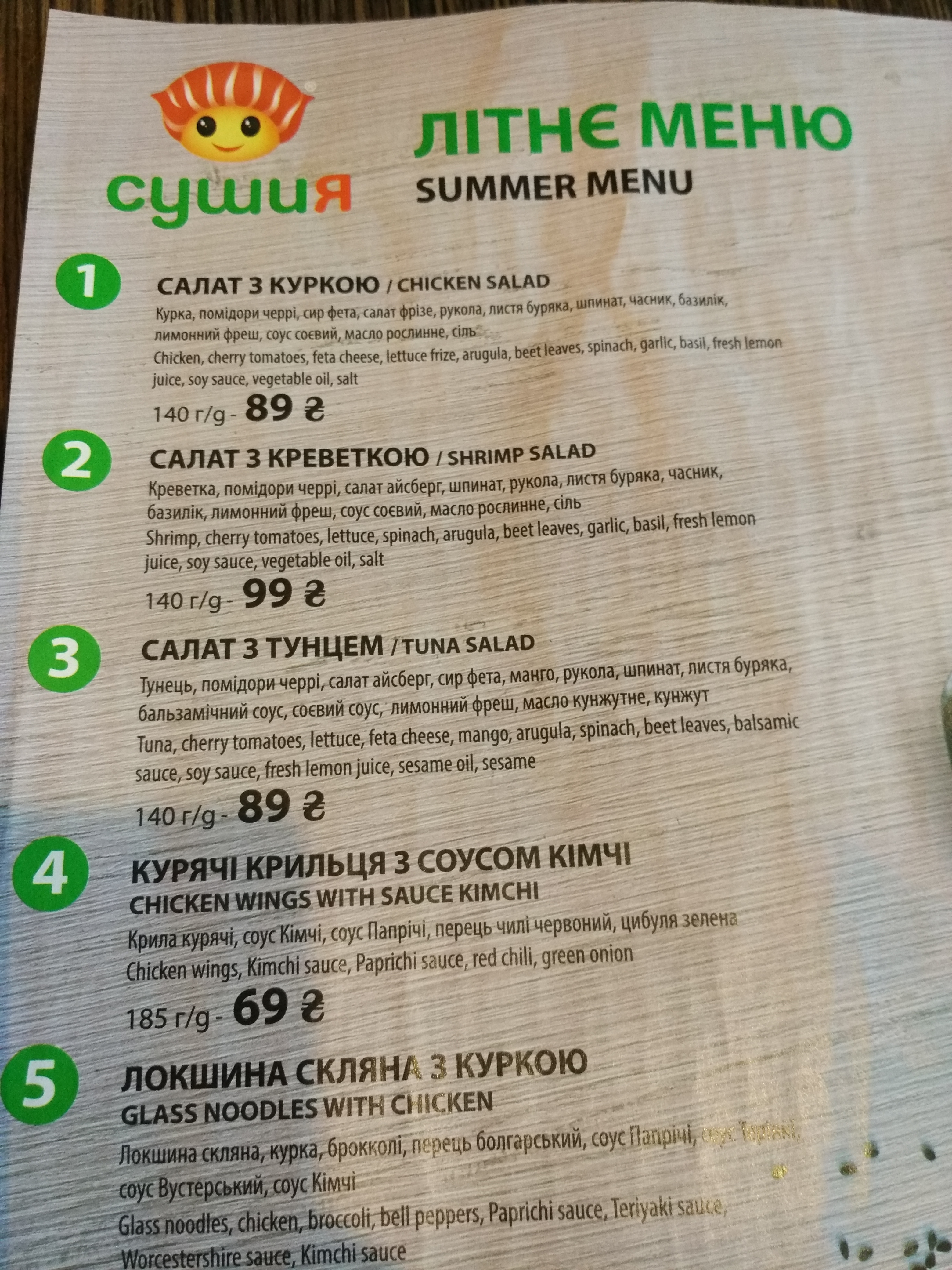 Sushiya menu 6