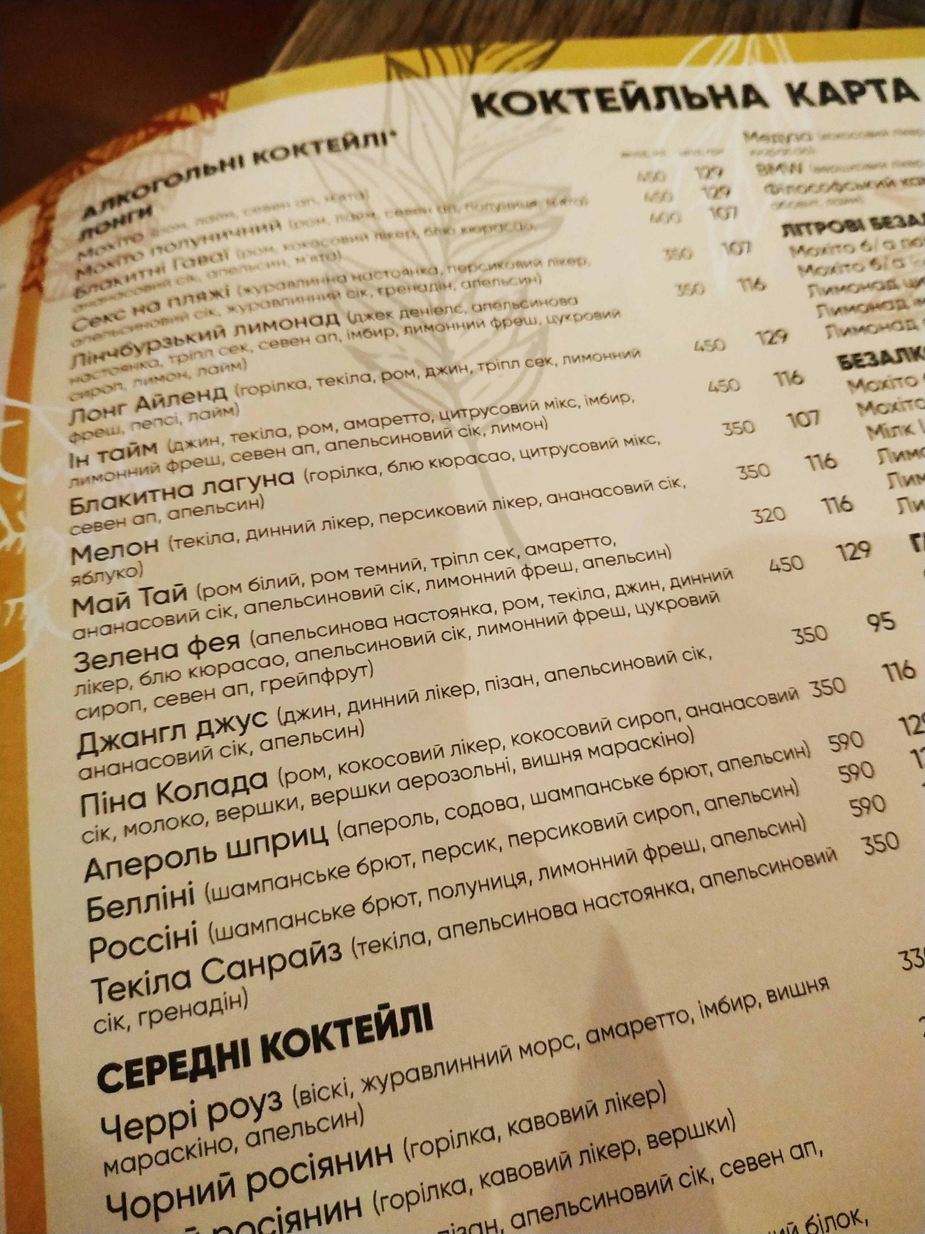 Старе місто menu 2