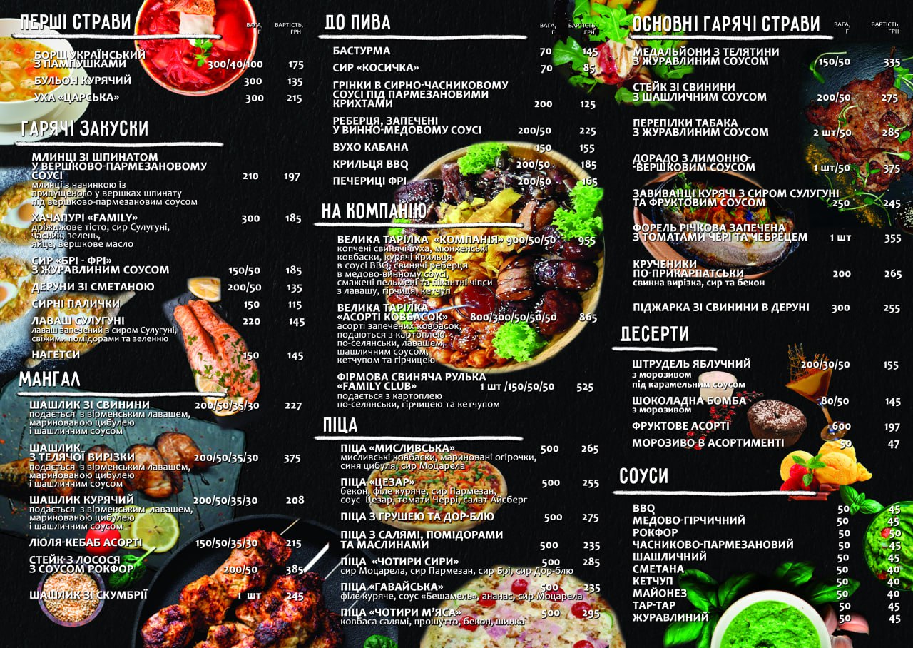 Сімейний ресторан Family Club menu 2