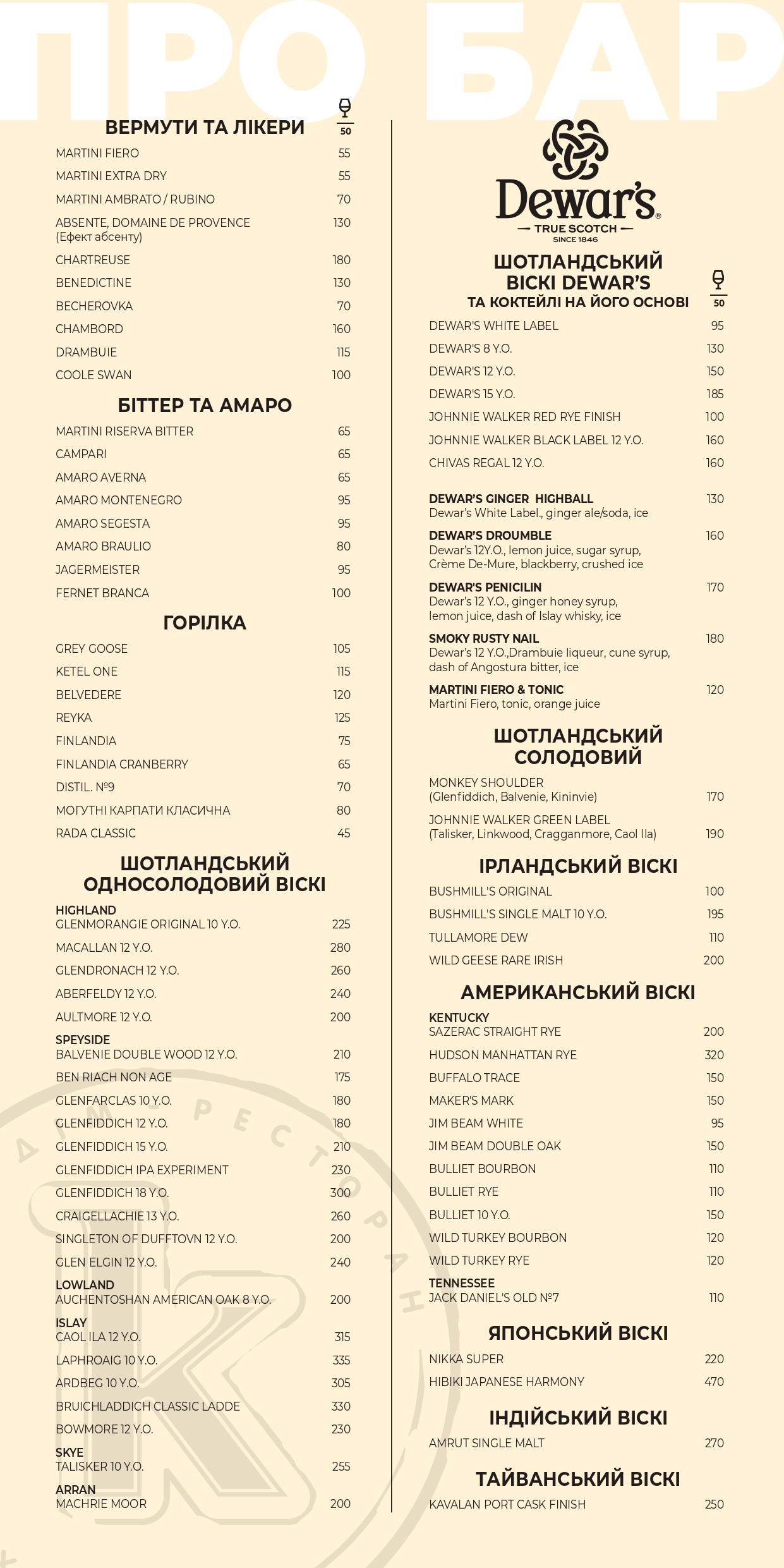 Kukhmeyster. Dim-Restoran menu 4