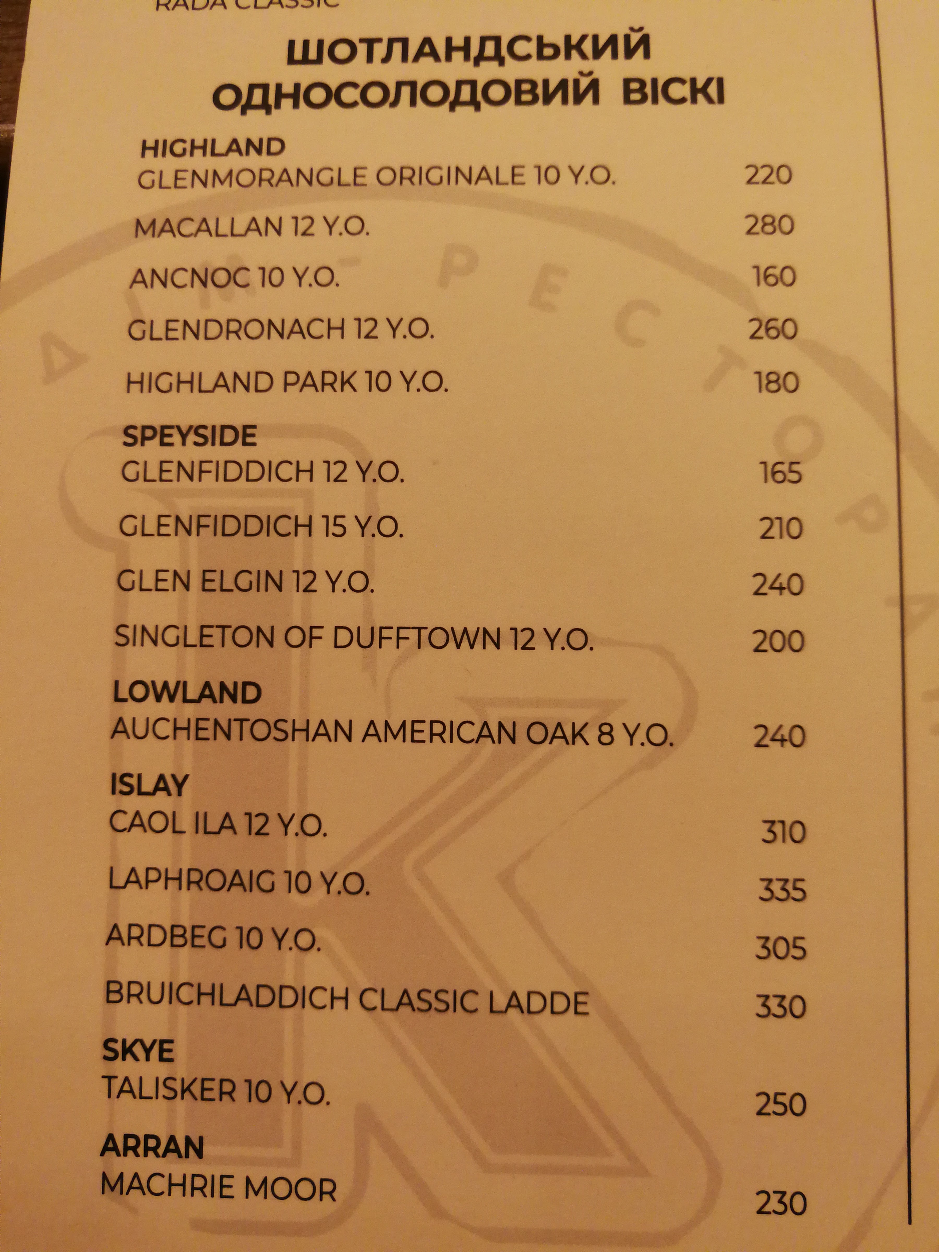 Kukhmeyster. Dim-Restoran menu 12