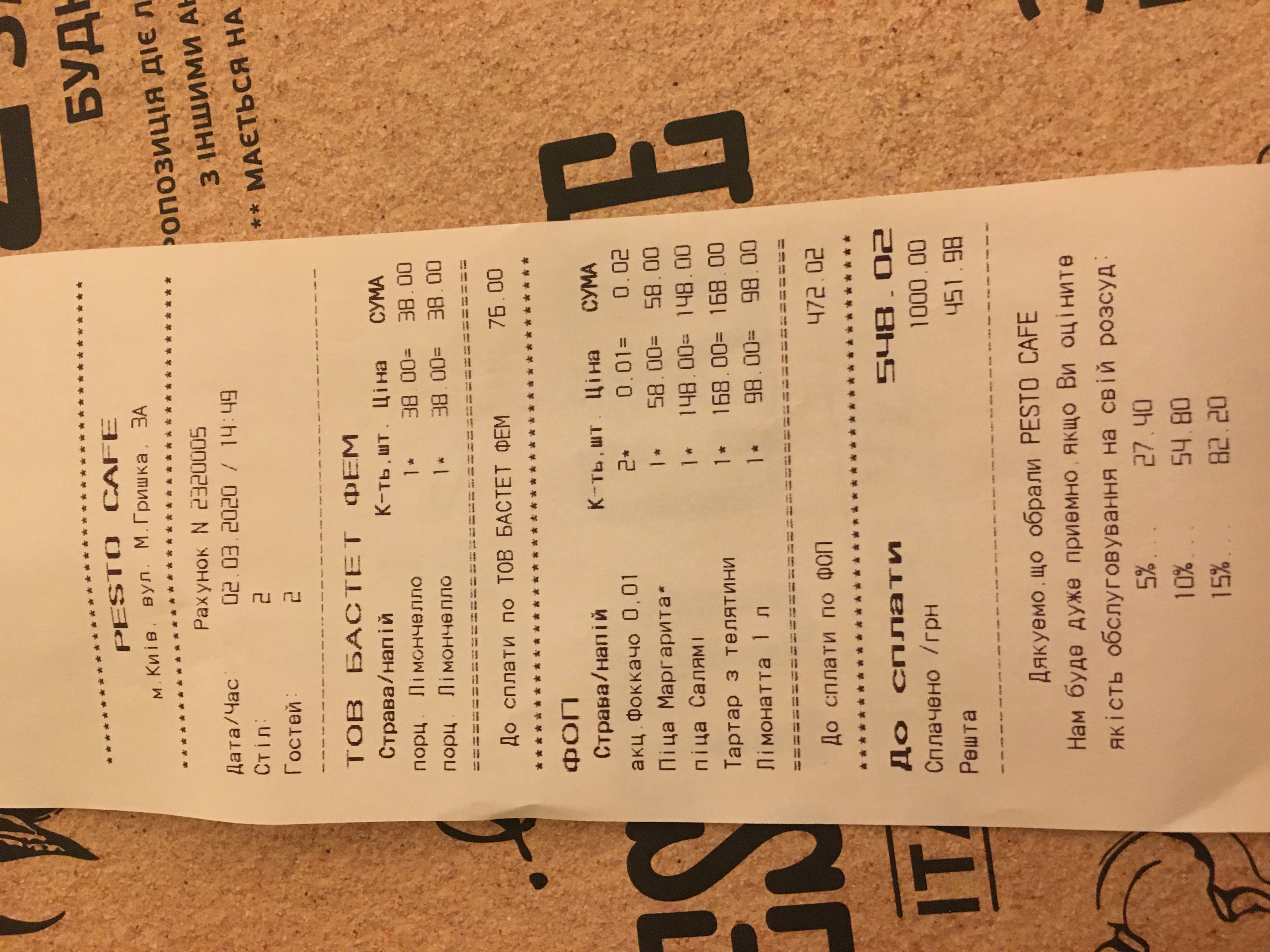 PESTO CAFE menu 6