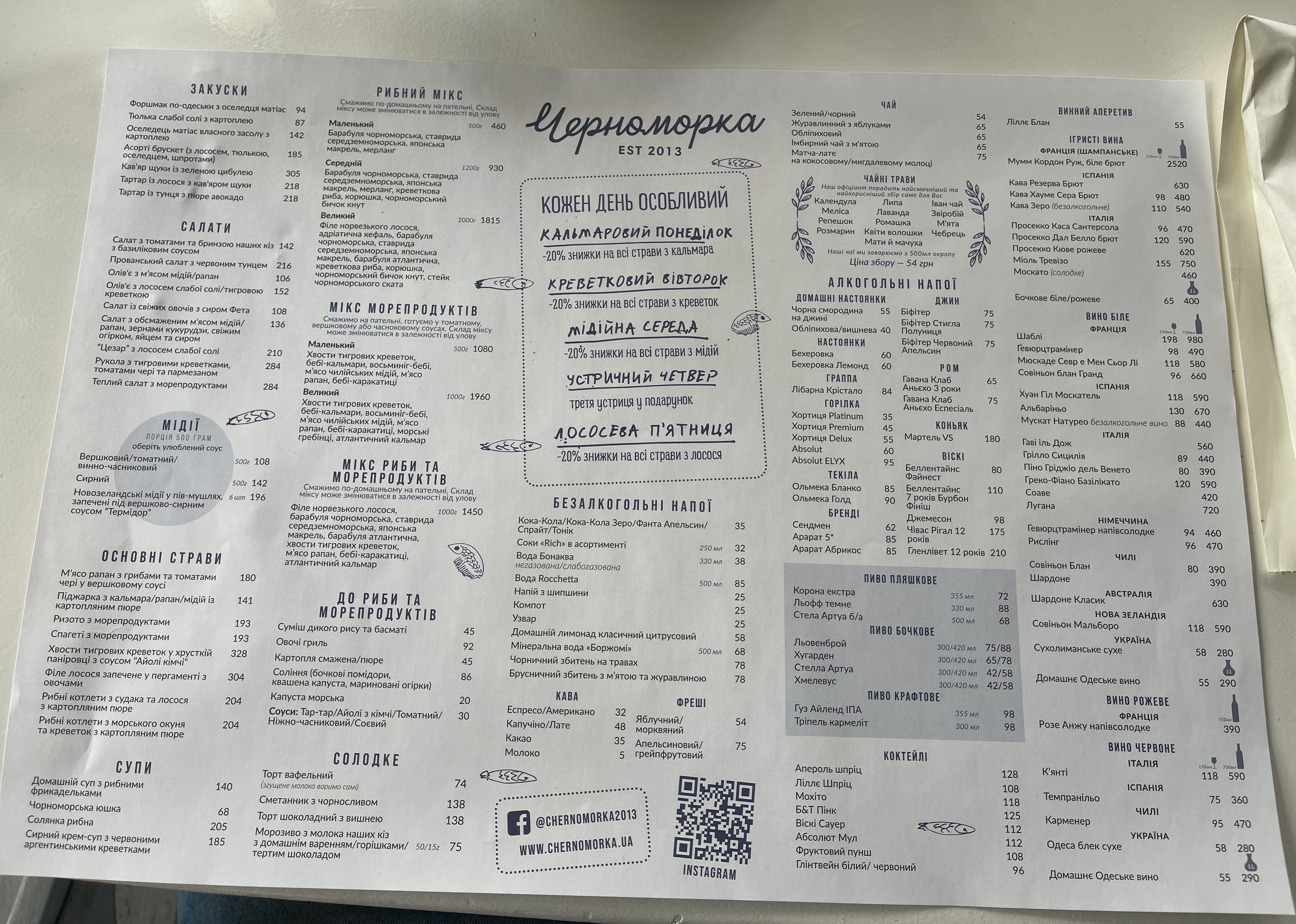 Чорноморка Княжий Затон menu 2