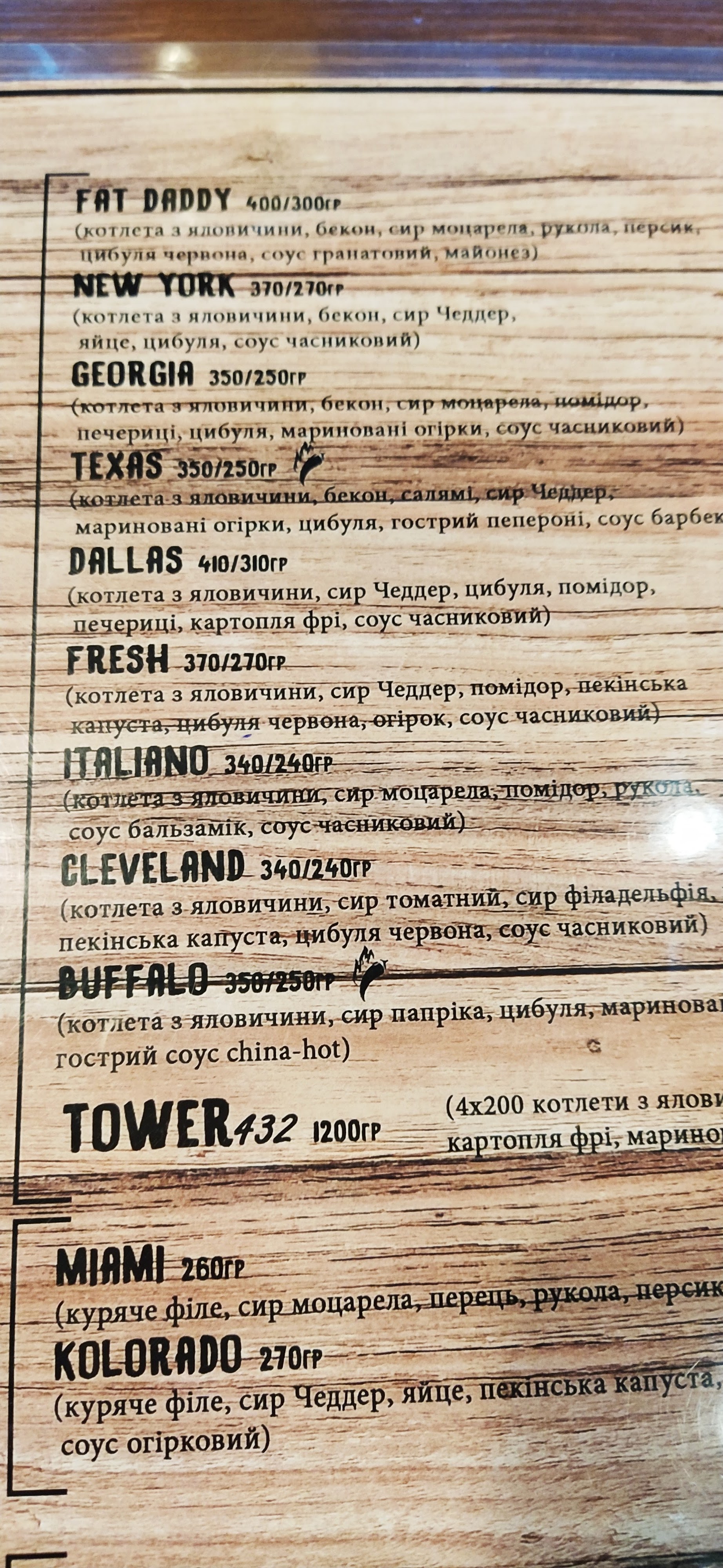 Fat Daddy Burgers menu 3