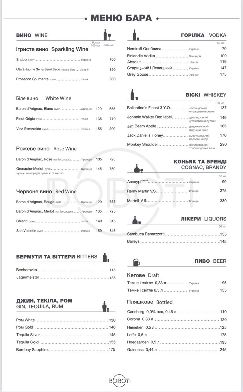 BOBOTI menu 4