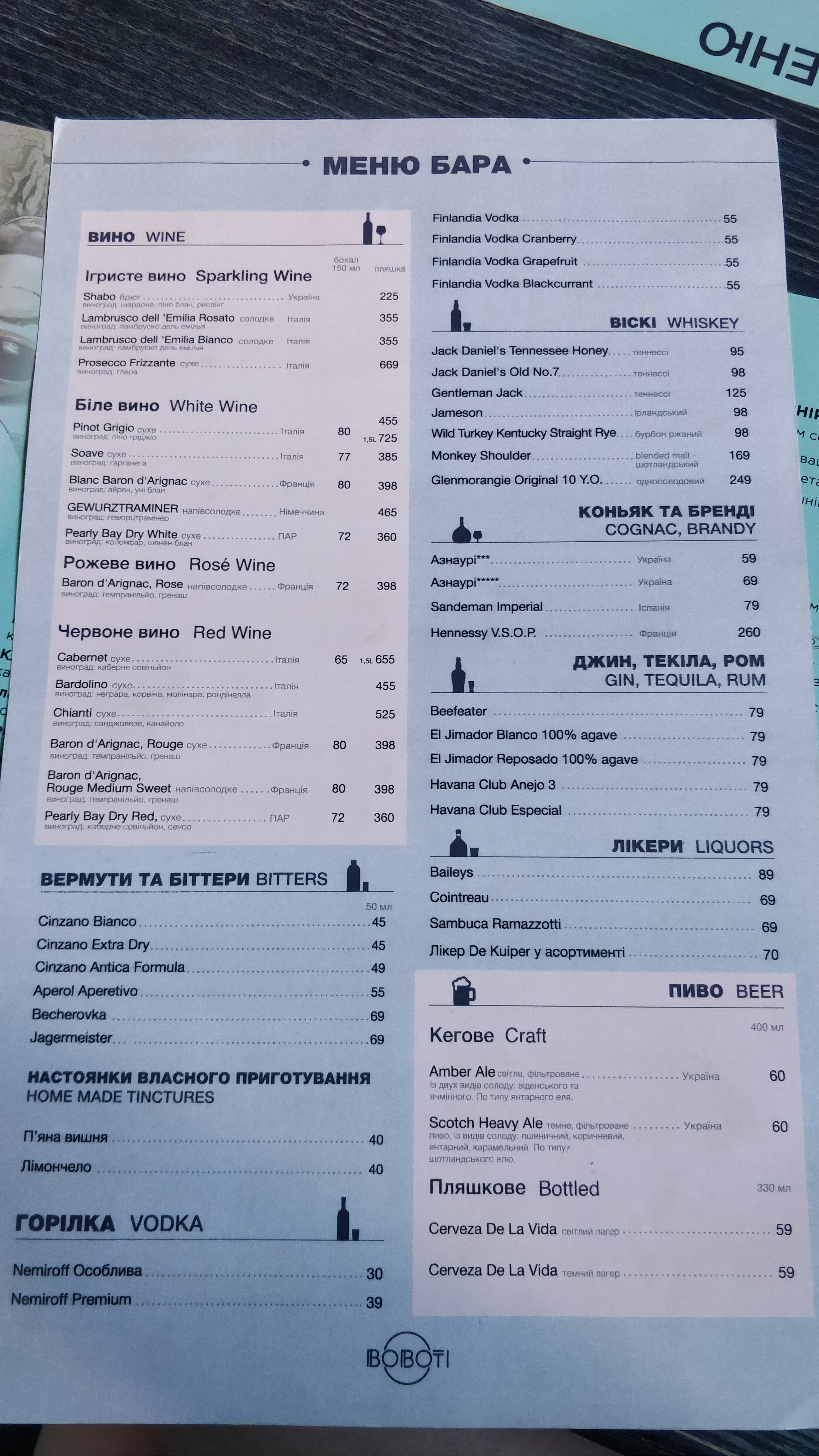 BOBOTI menu 9