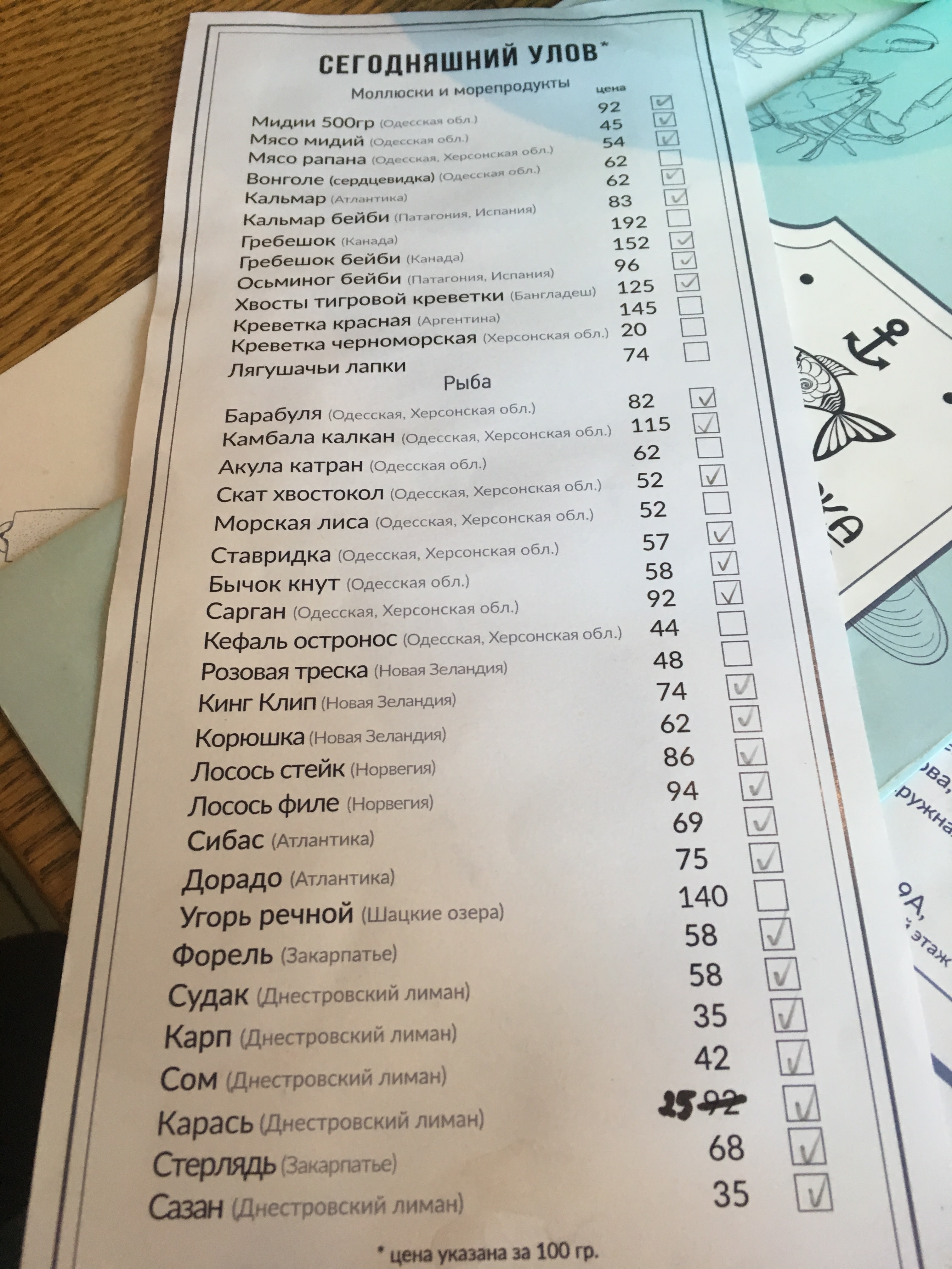 Черноморка menu 4