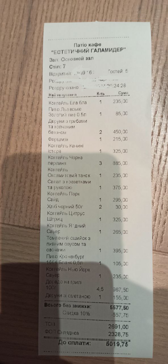 Estetychnyy Halamyder menu 3