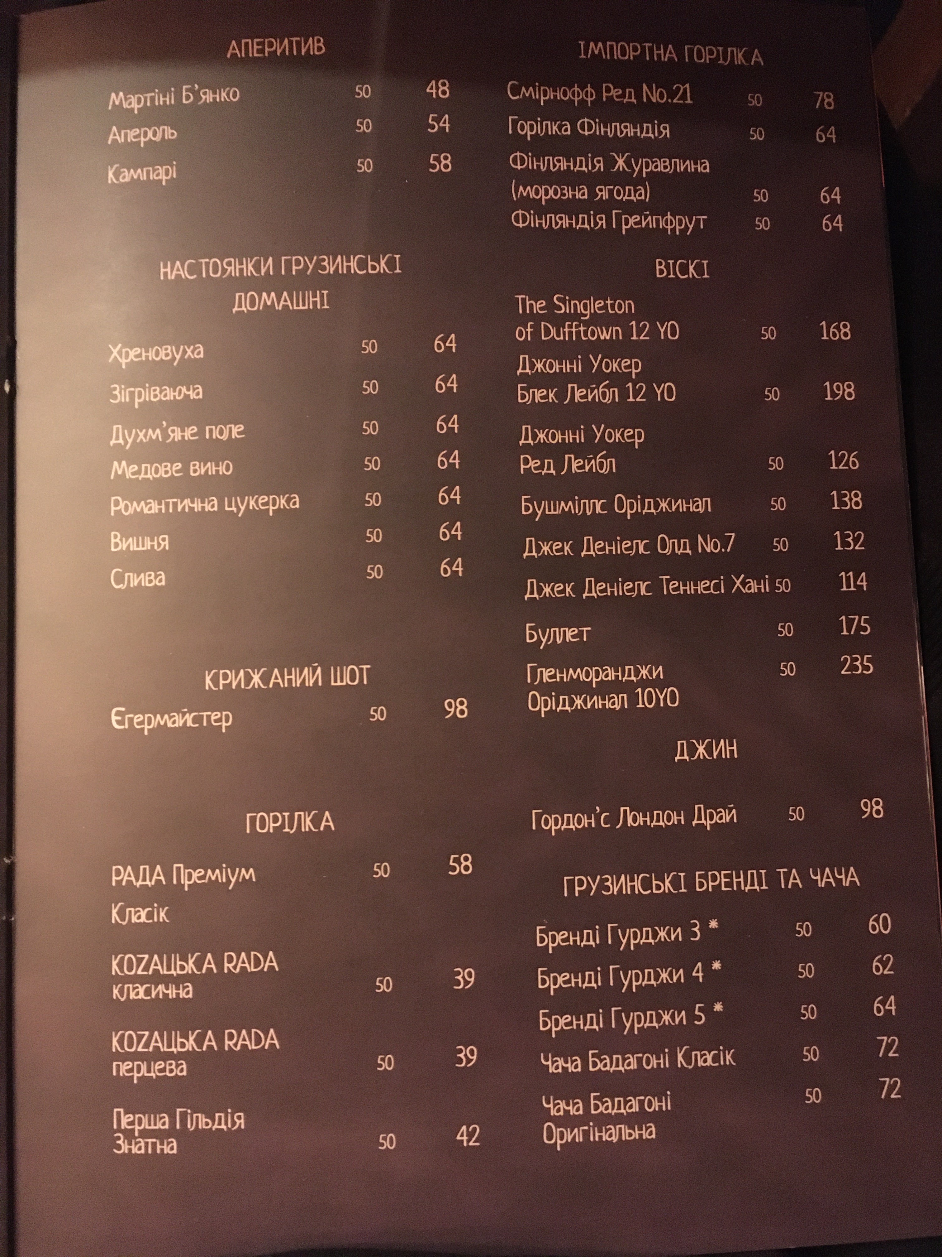 Khachapuri Ta Vyno menu 1
