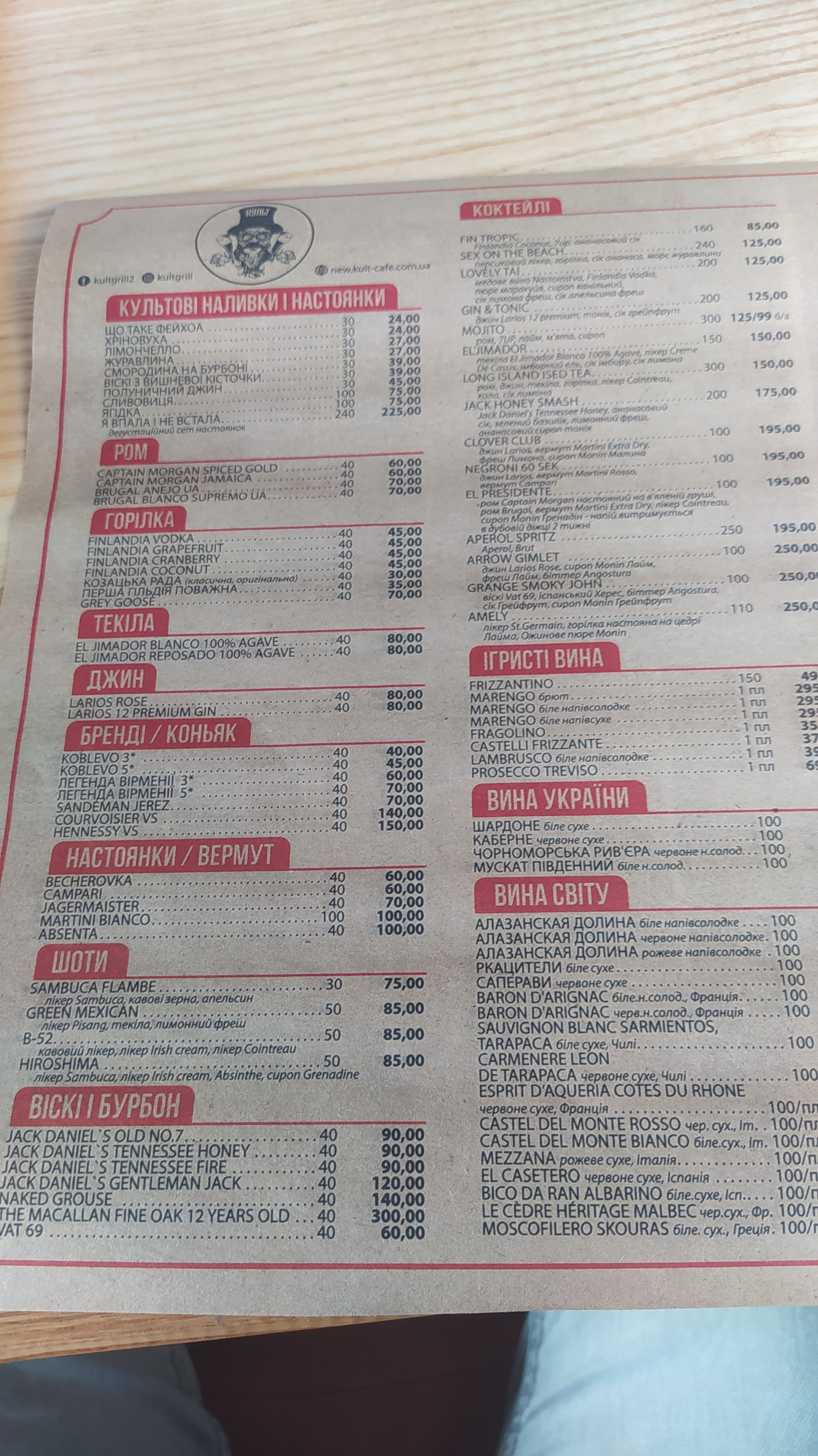 Kulʹt menu 2