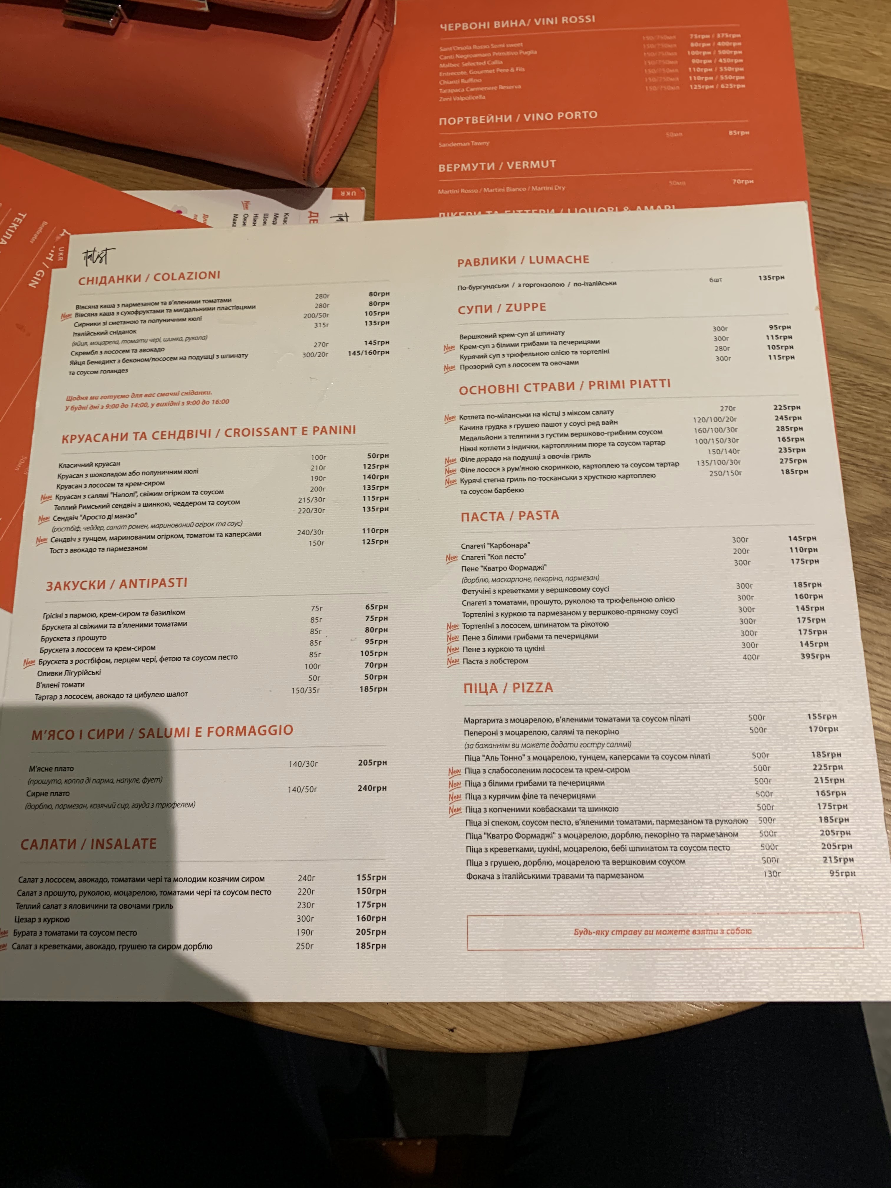 Italist Pizza & Pasta menu 1