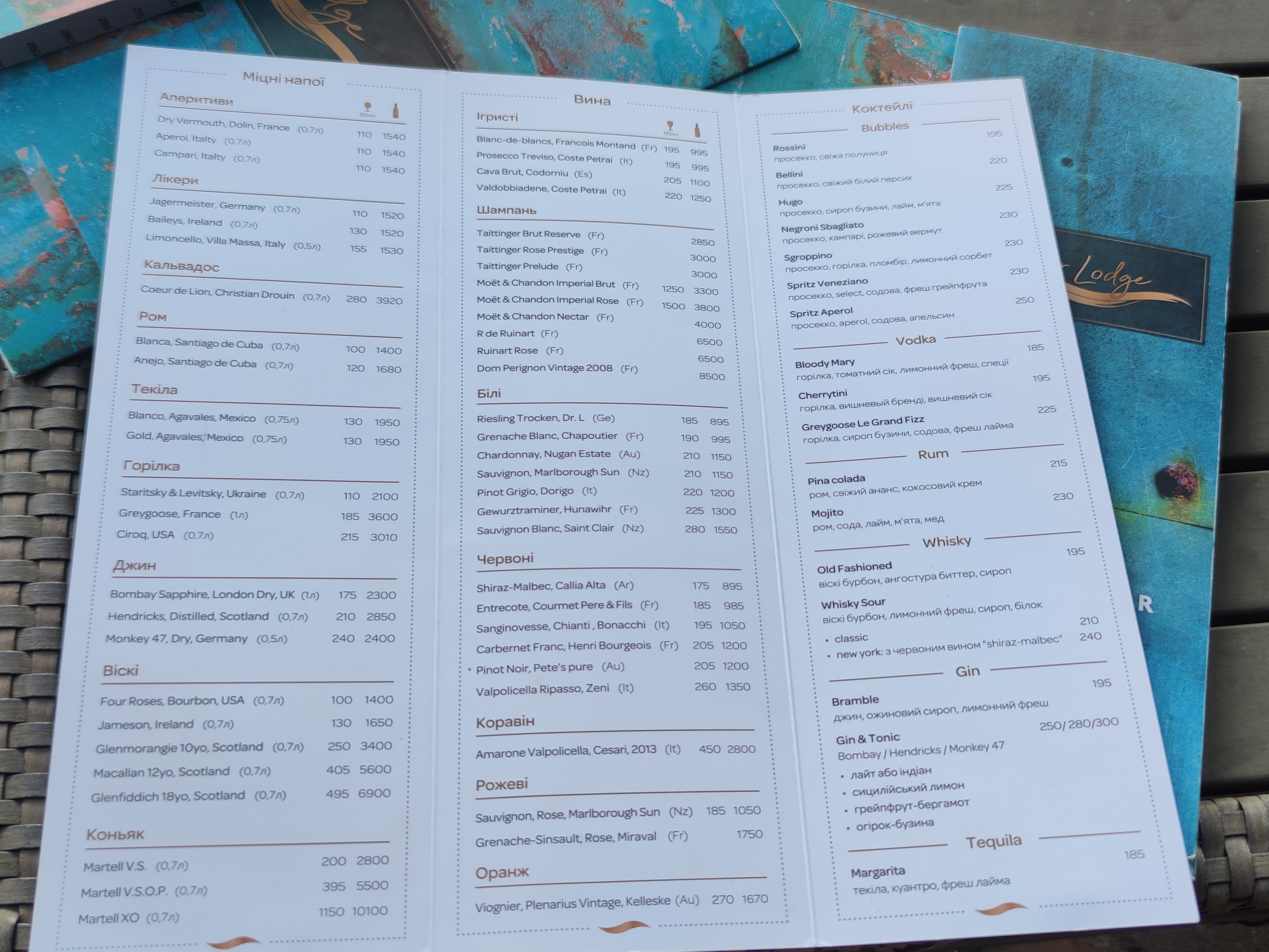 River Lodge menu 1