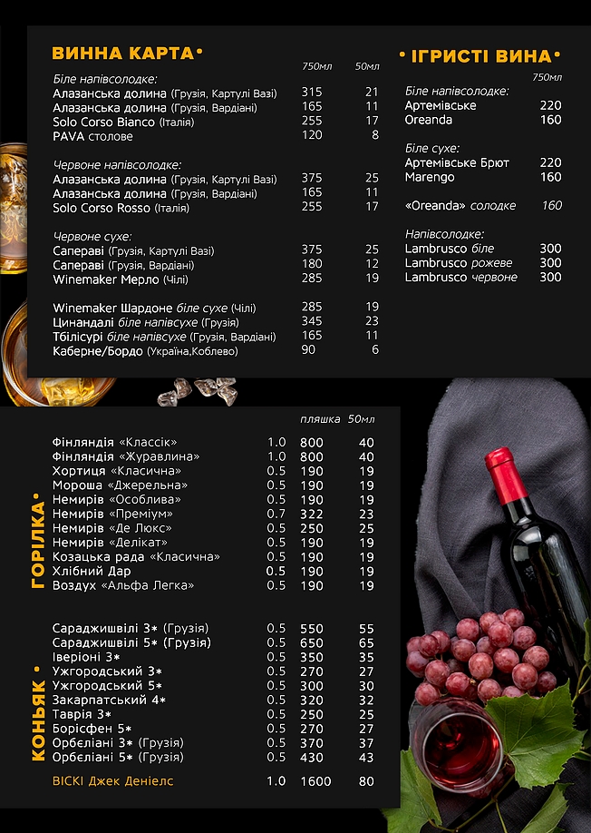 Kafe Pivdenne menu 3