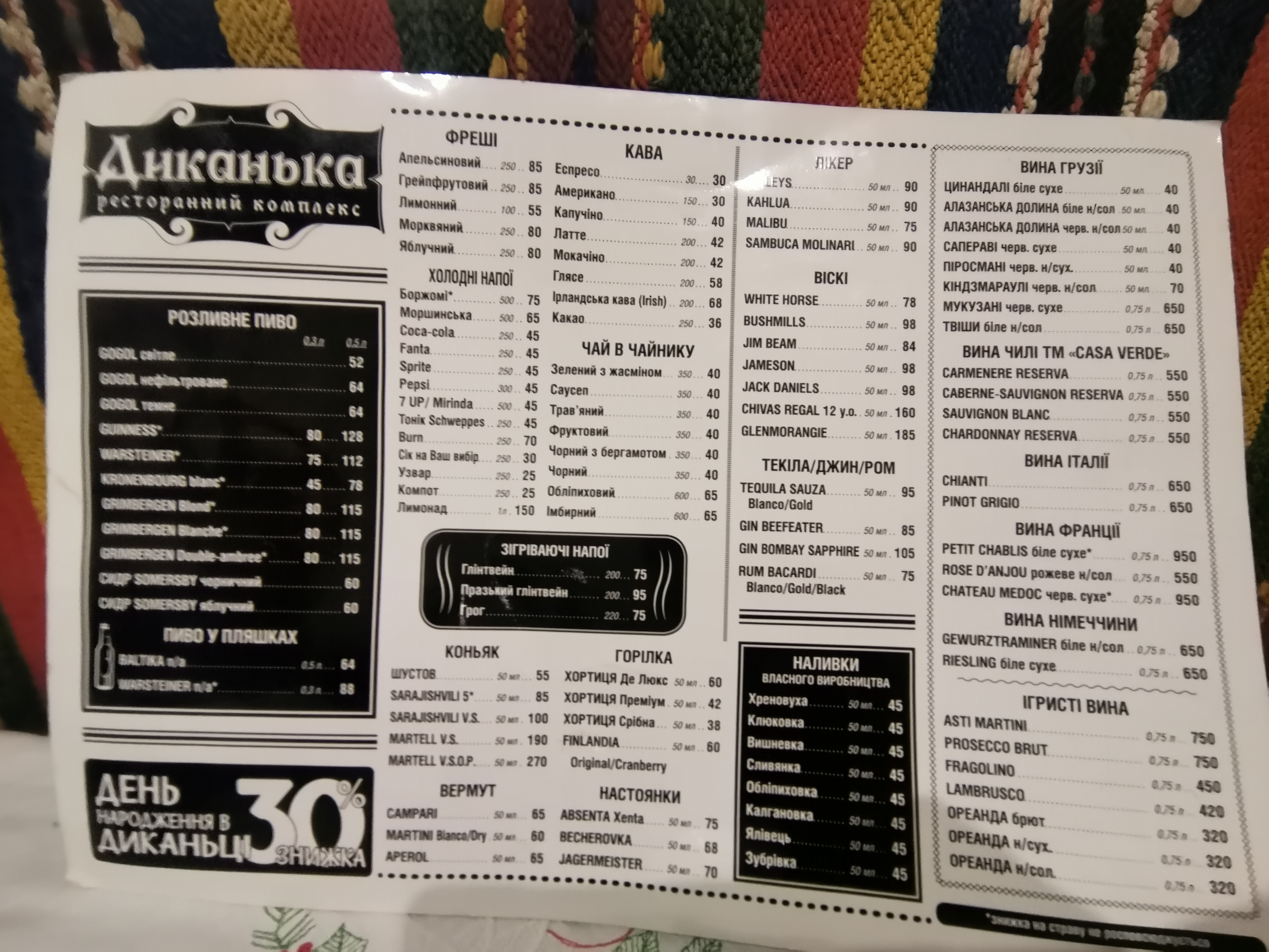 Dykanʹka menu 3