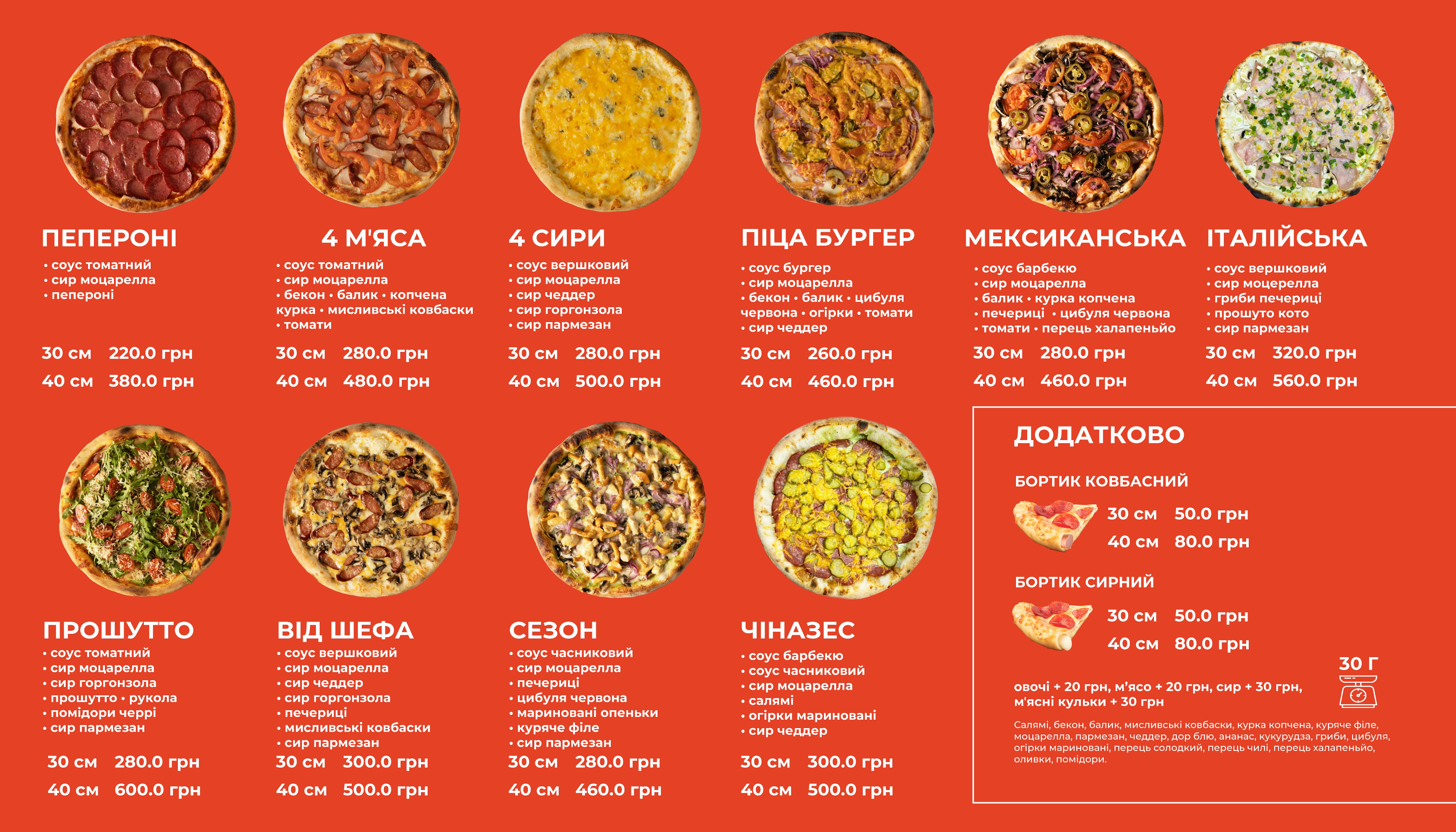 Forest Pizza menu 1