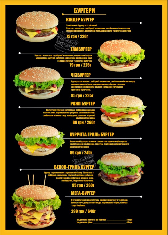 Pizzburg menu 12