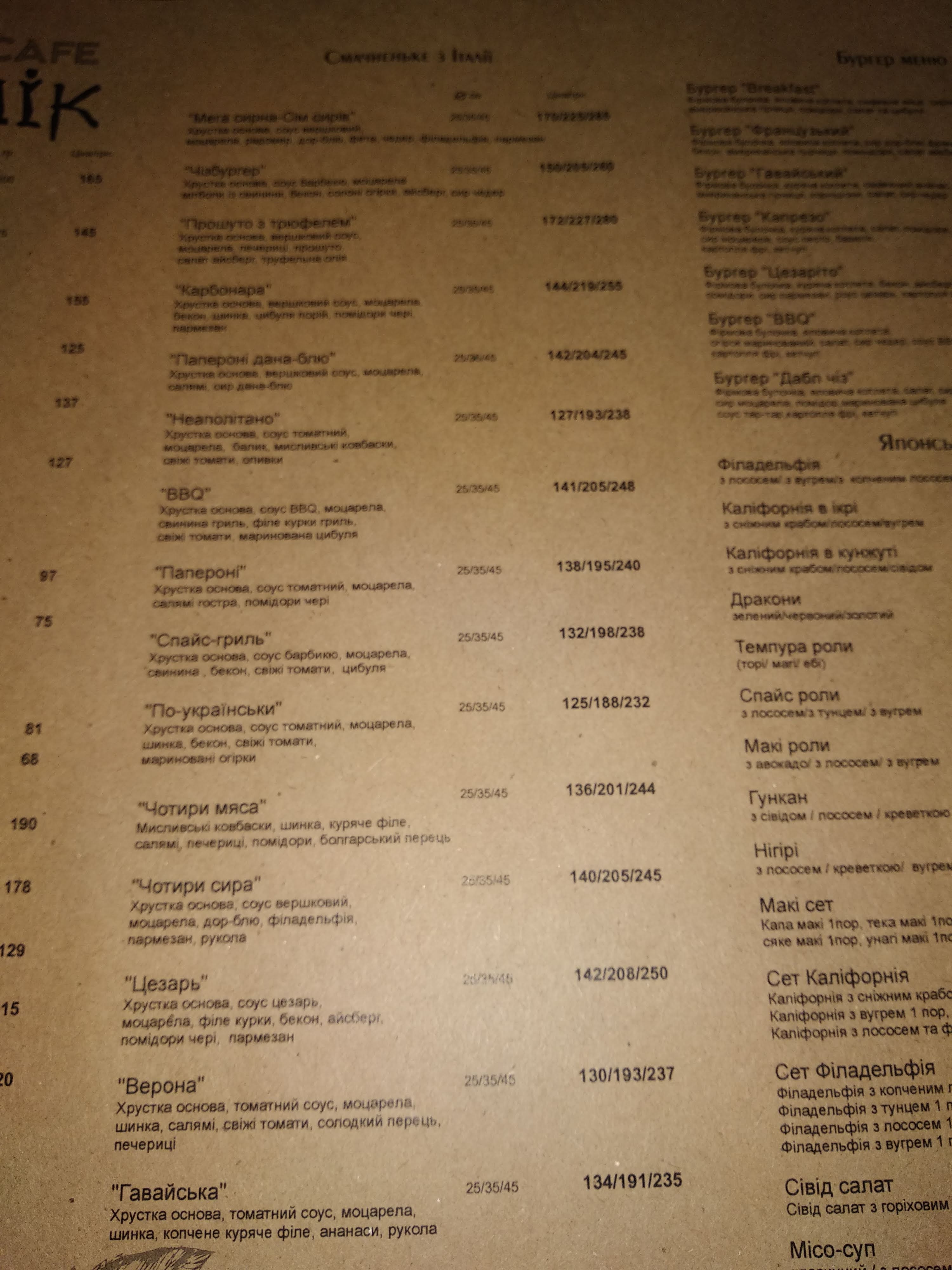 Family cafe Базилік menu 3