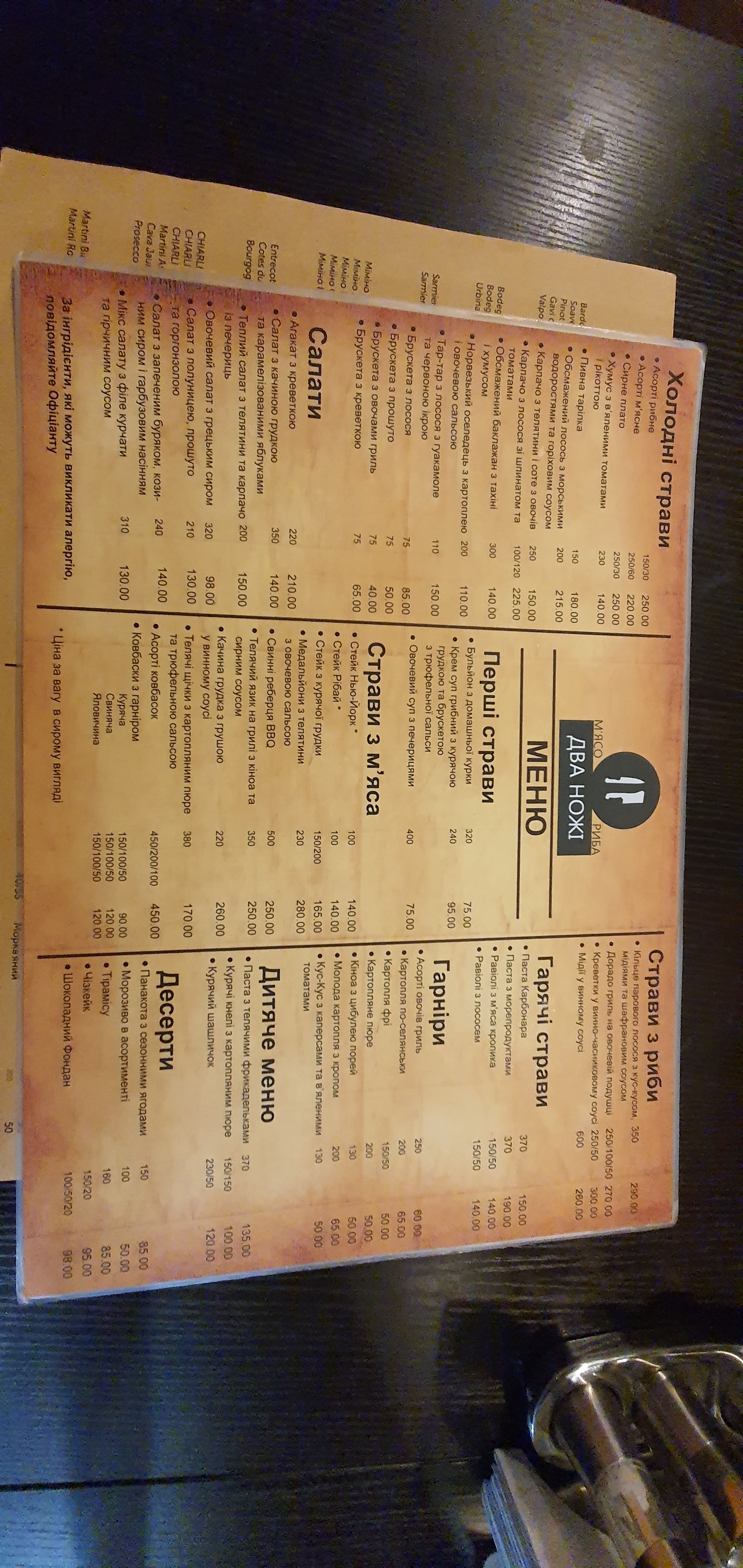 Meat. Fish. Two Knives menu 5