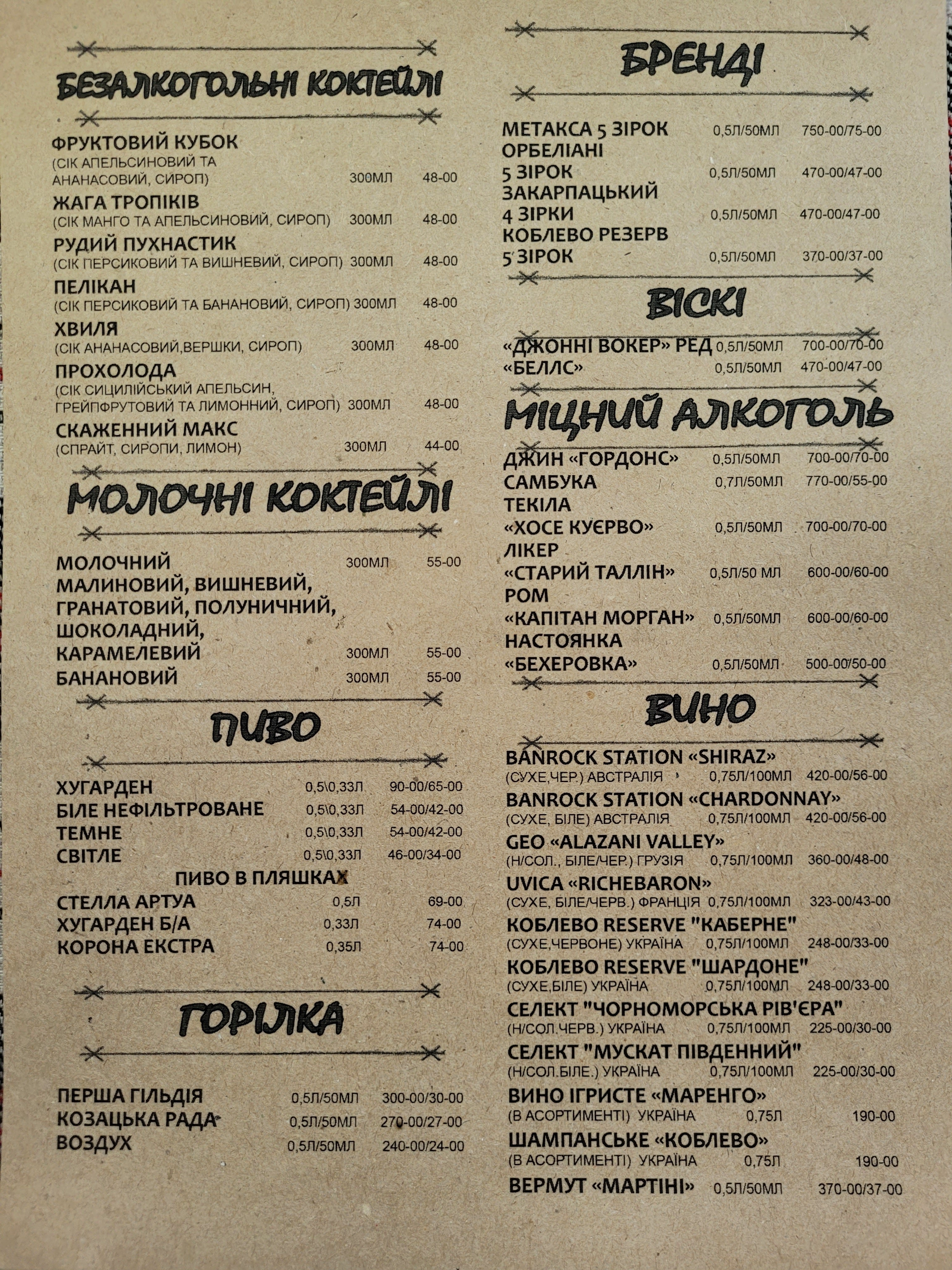 Dzhelʹsomino menu 3