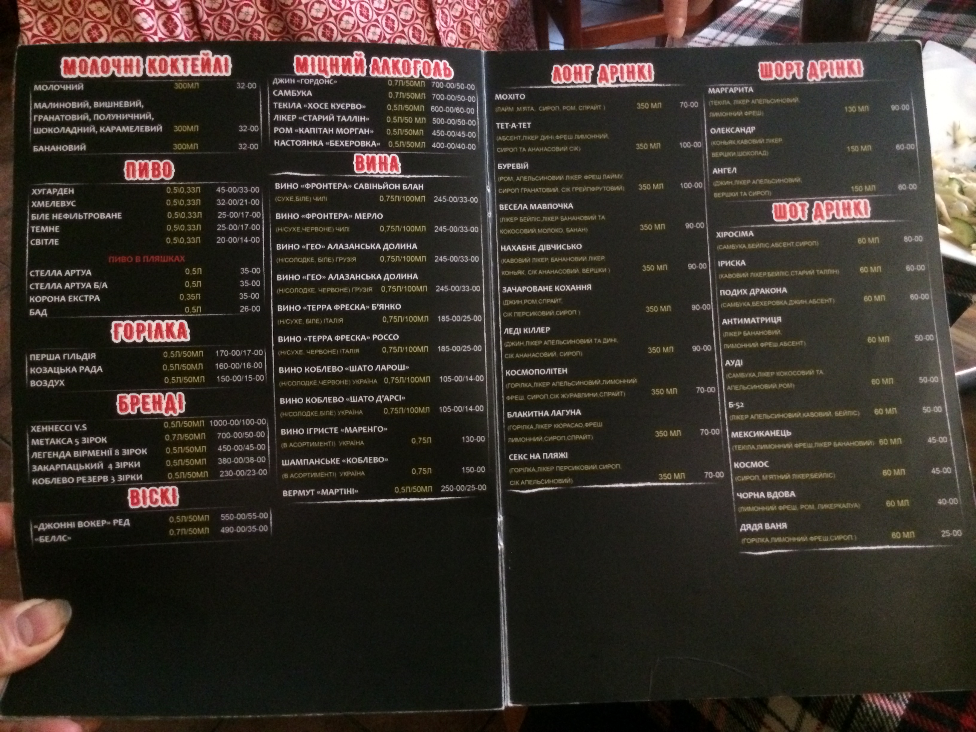 Dzhelʹsomino menu 10