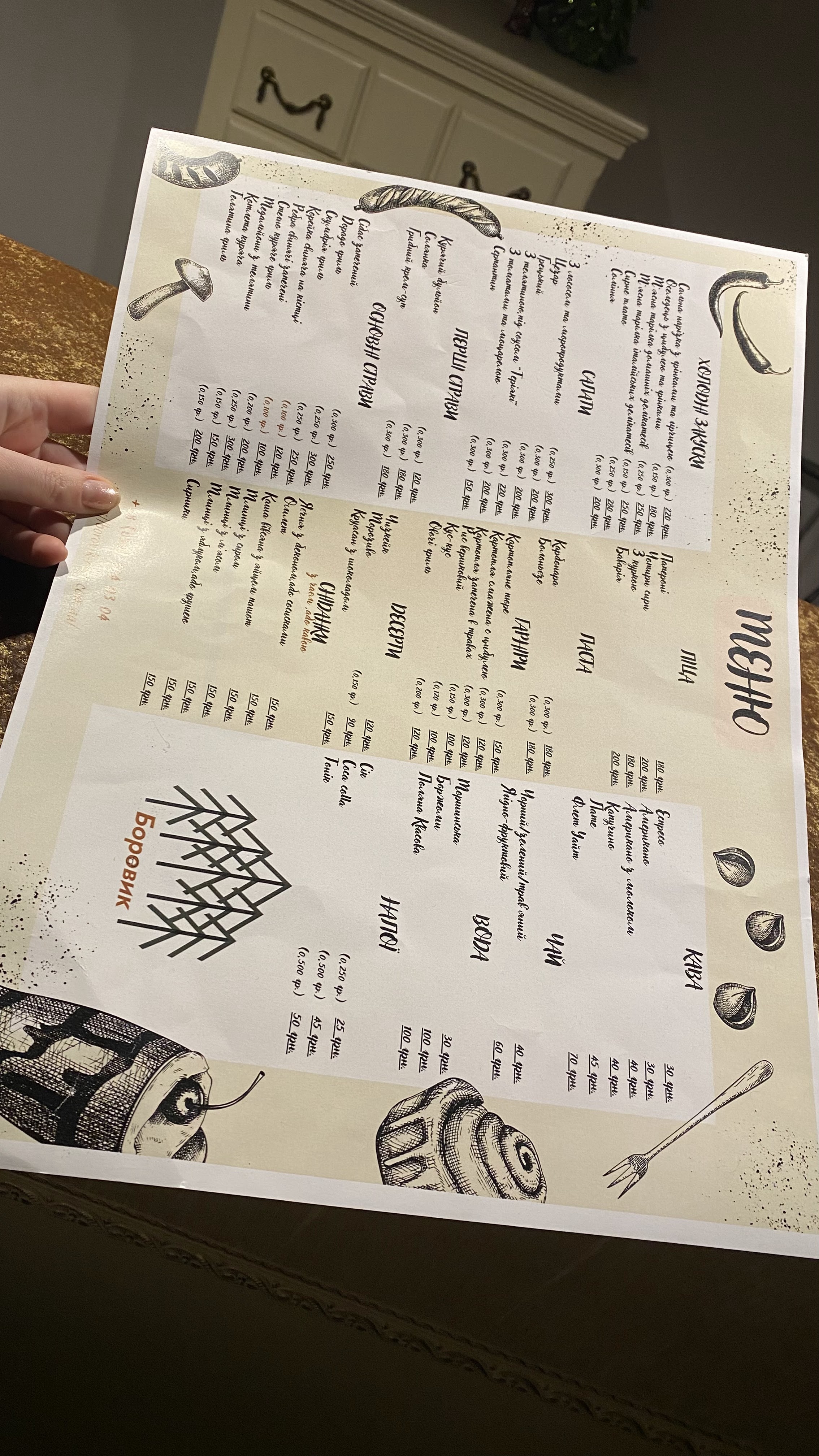Borovyk menu 4