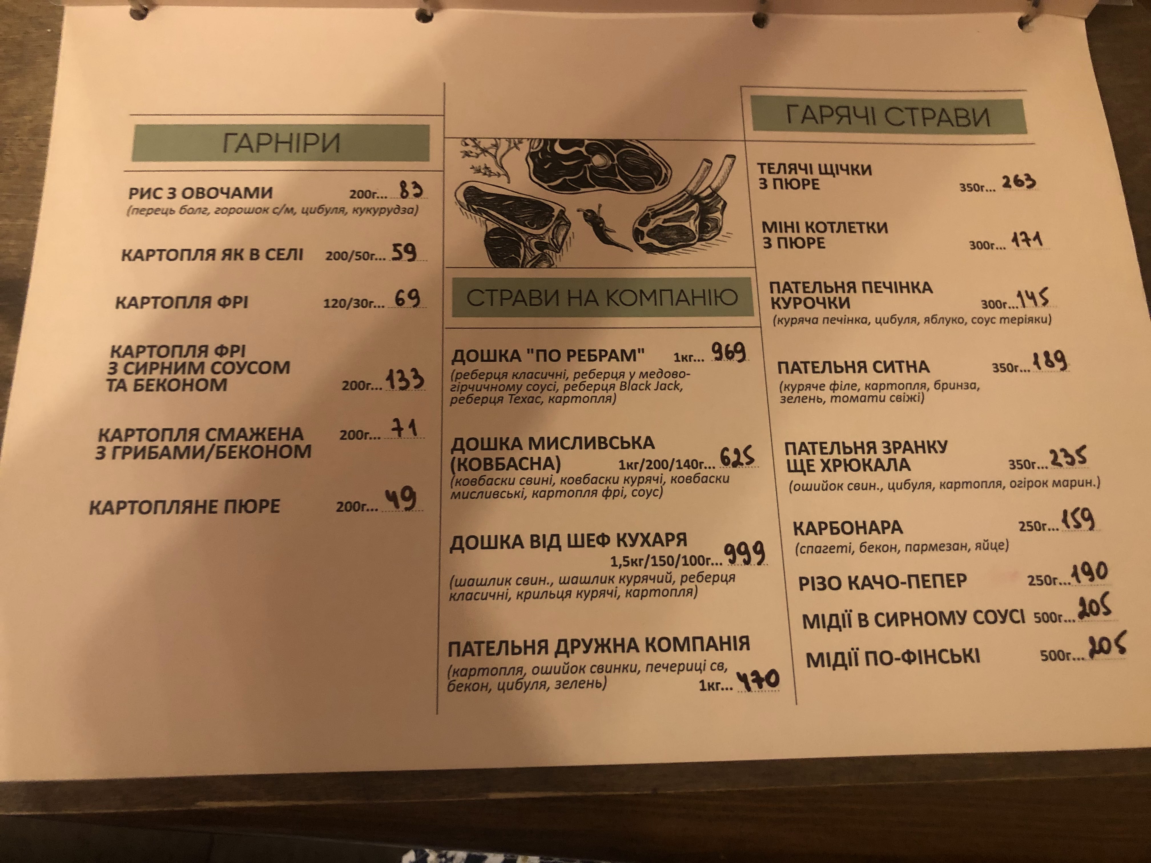 Po Rebram menu 8
