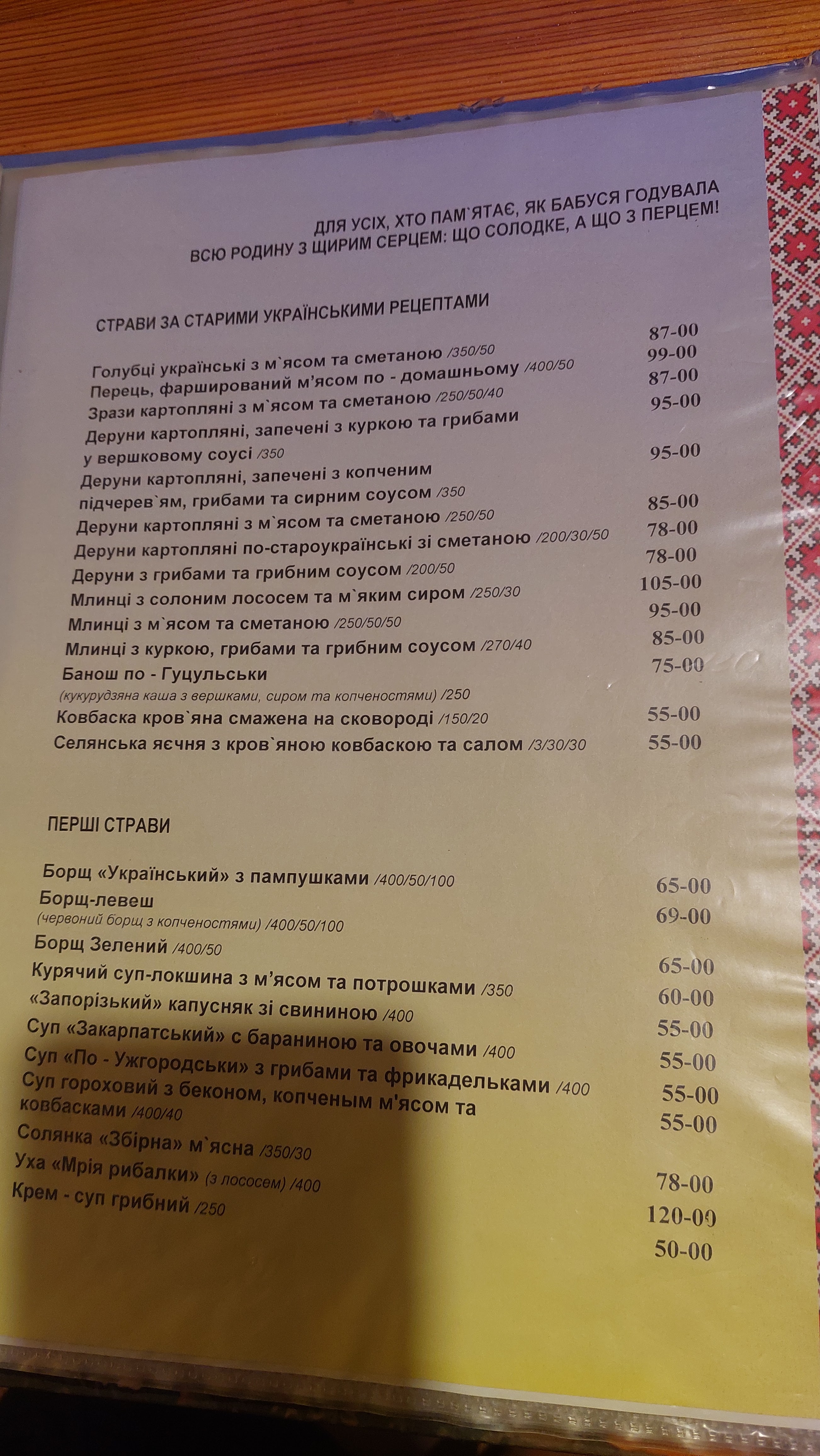 Varenyky menu 7