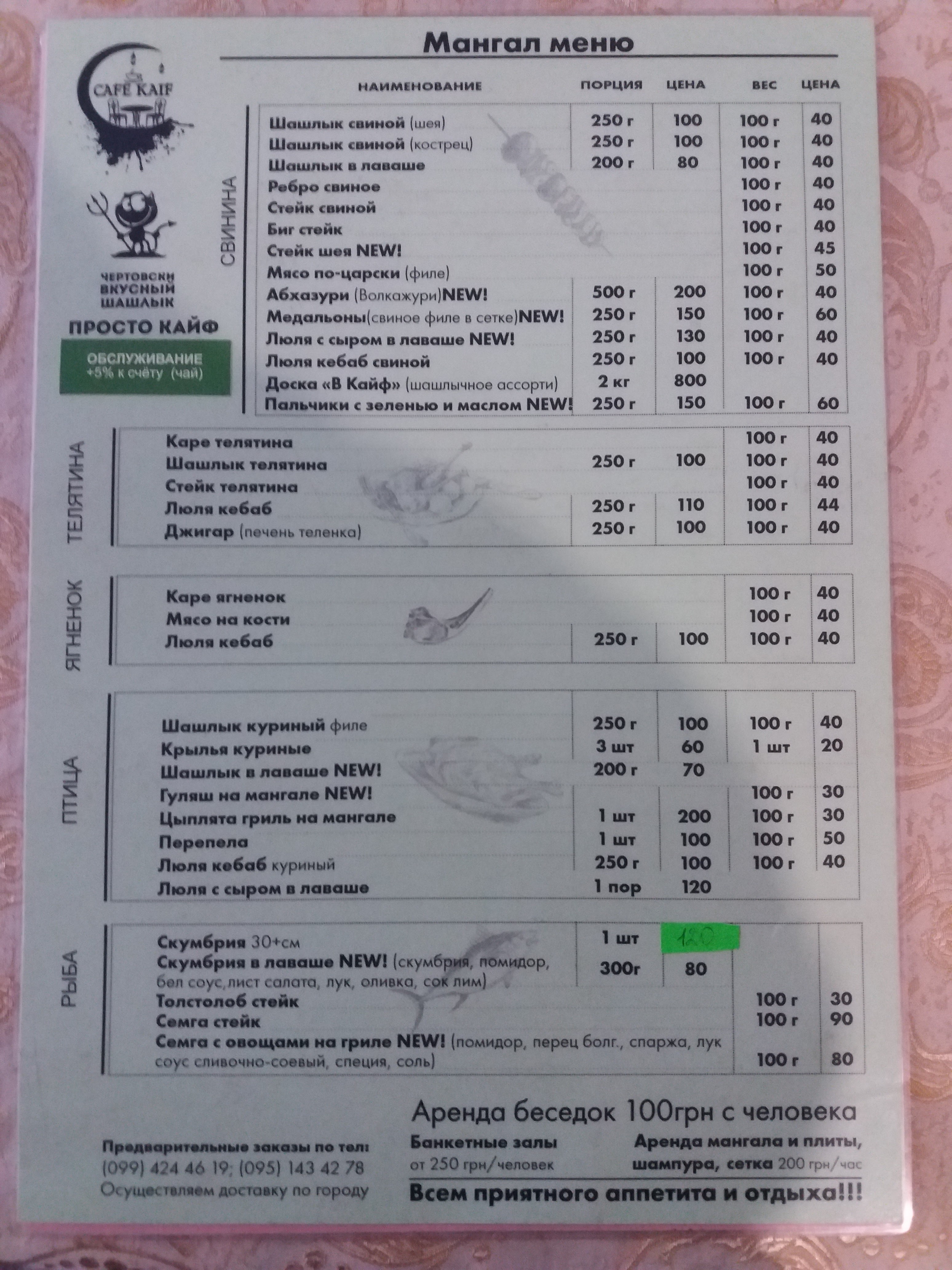 КАФЕ KAIF menu 5