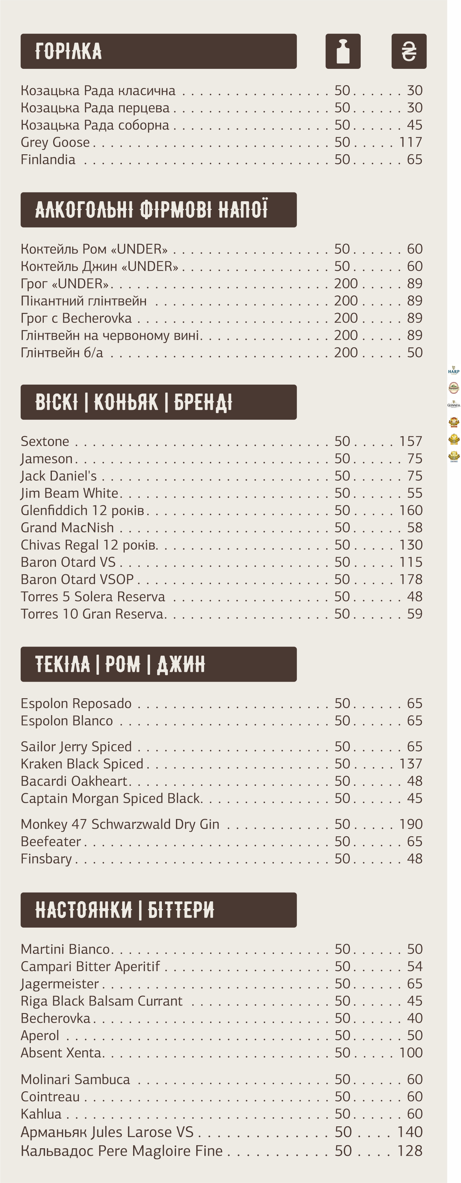 UNDER menu 5